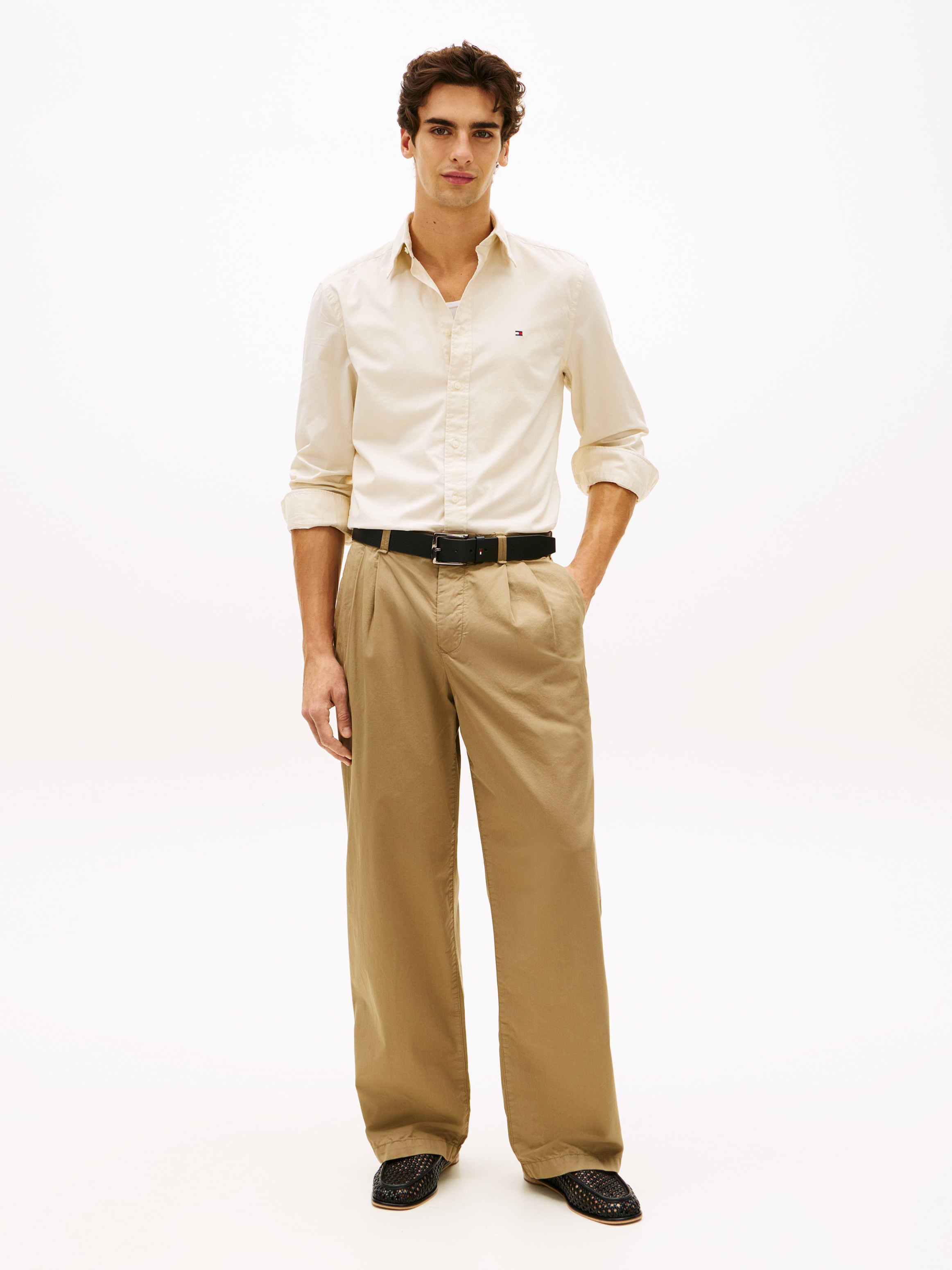 Tommy Hilfiger Businesshemd »FLEX POPLIN SOLID« unifarben, klassisch, regular fit, Baumwolle, Button-down-Kragen