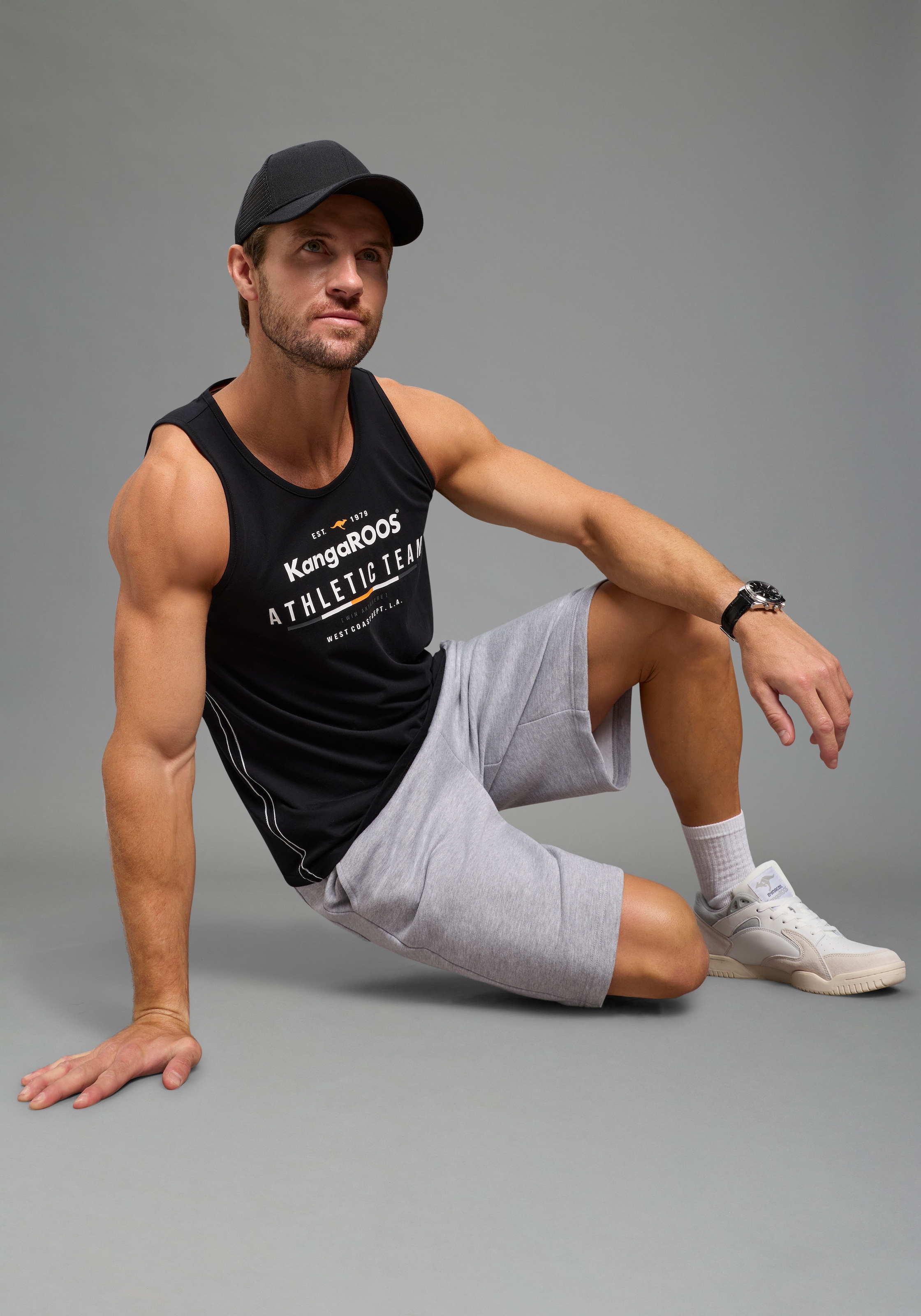 KangaROOS Débardeur schmal geschnitten, ärmellos, aus Baumwolle, Single Jersey