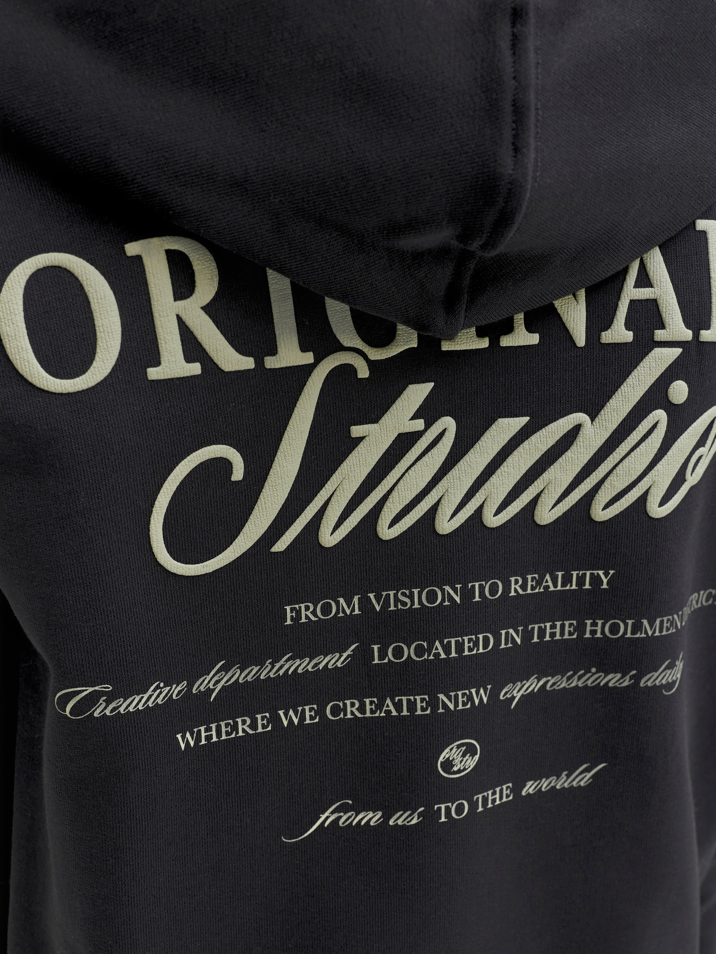 Jack & Jones Junior Kapuzensweatshirt »JORNORREBRO TYPO BACK SWEAT HOOD SN JNR«, Baumwollmischung, relaxed fit, Langarm
