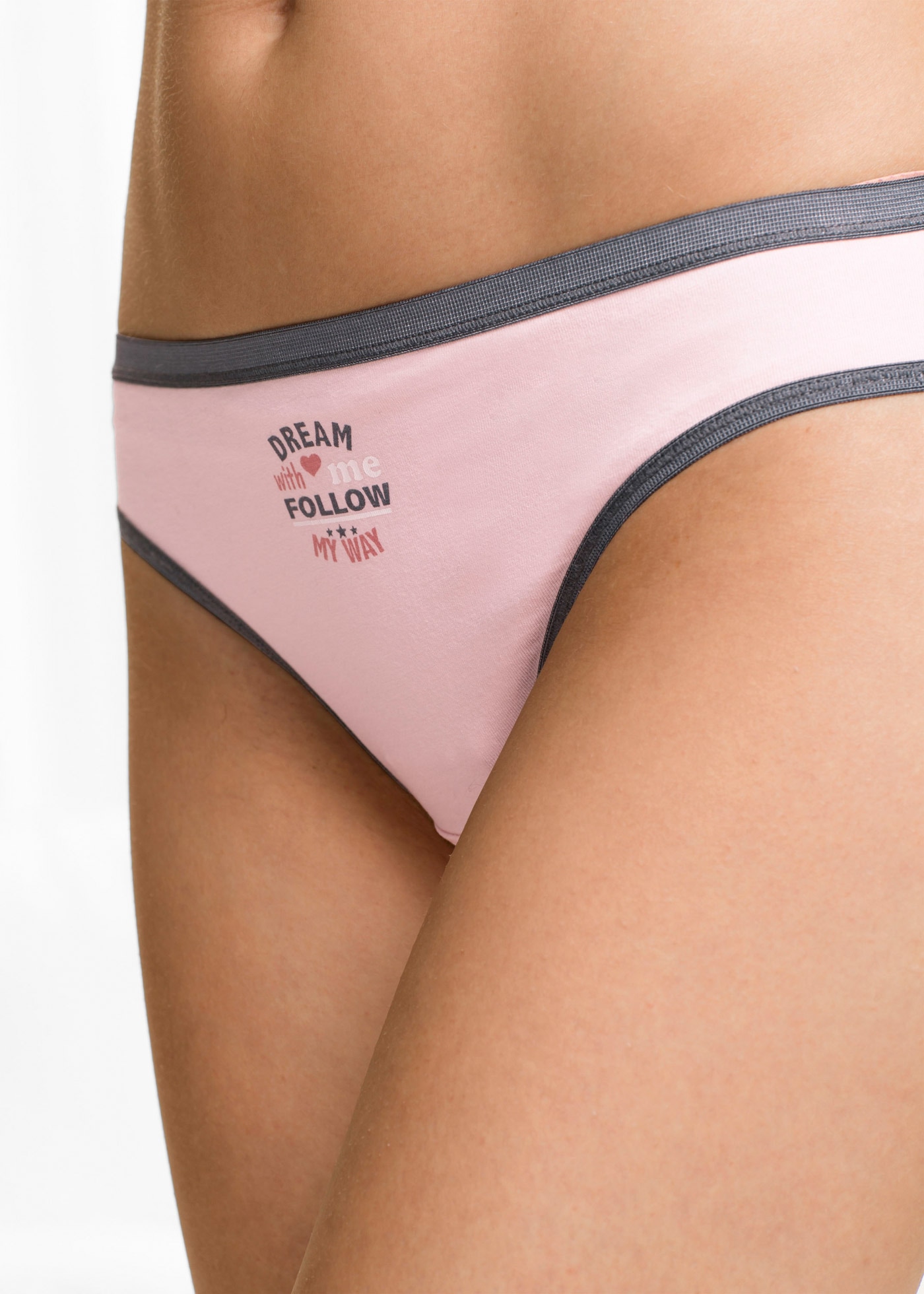 bonprix Slip »Slip (5er Pack)« Packung, 5 cuis mit dekorativen Bündchen in Kontrastfarbe, weiche Materialqualität