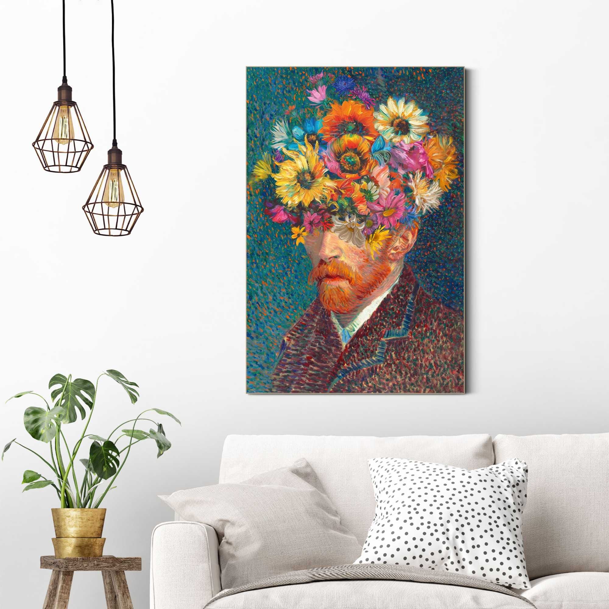 Reinders! Fresque murale »Blumen Van Gogh« Wohnzimmer - Schmetterlinge - Mehrfarbig - MDF - Kunst - 90x60 cm