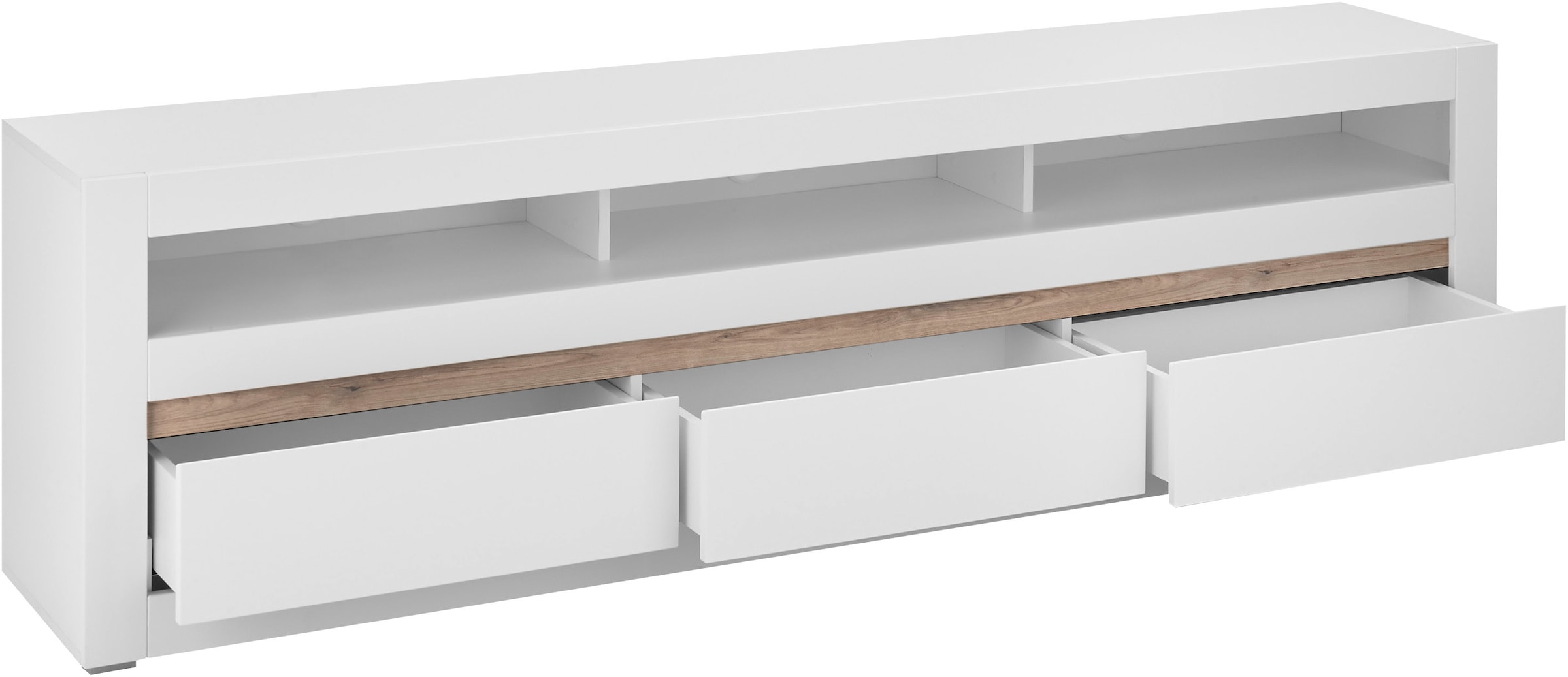 Home affaire Meuble mural »Anbauwand in Weiss Matt, Wohnzimmer-Set mit austauschbarer Blende« Set, 2 cuis tlg.