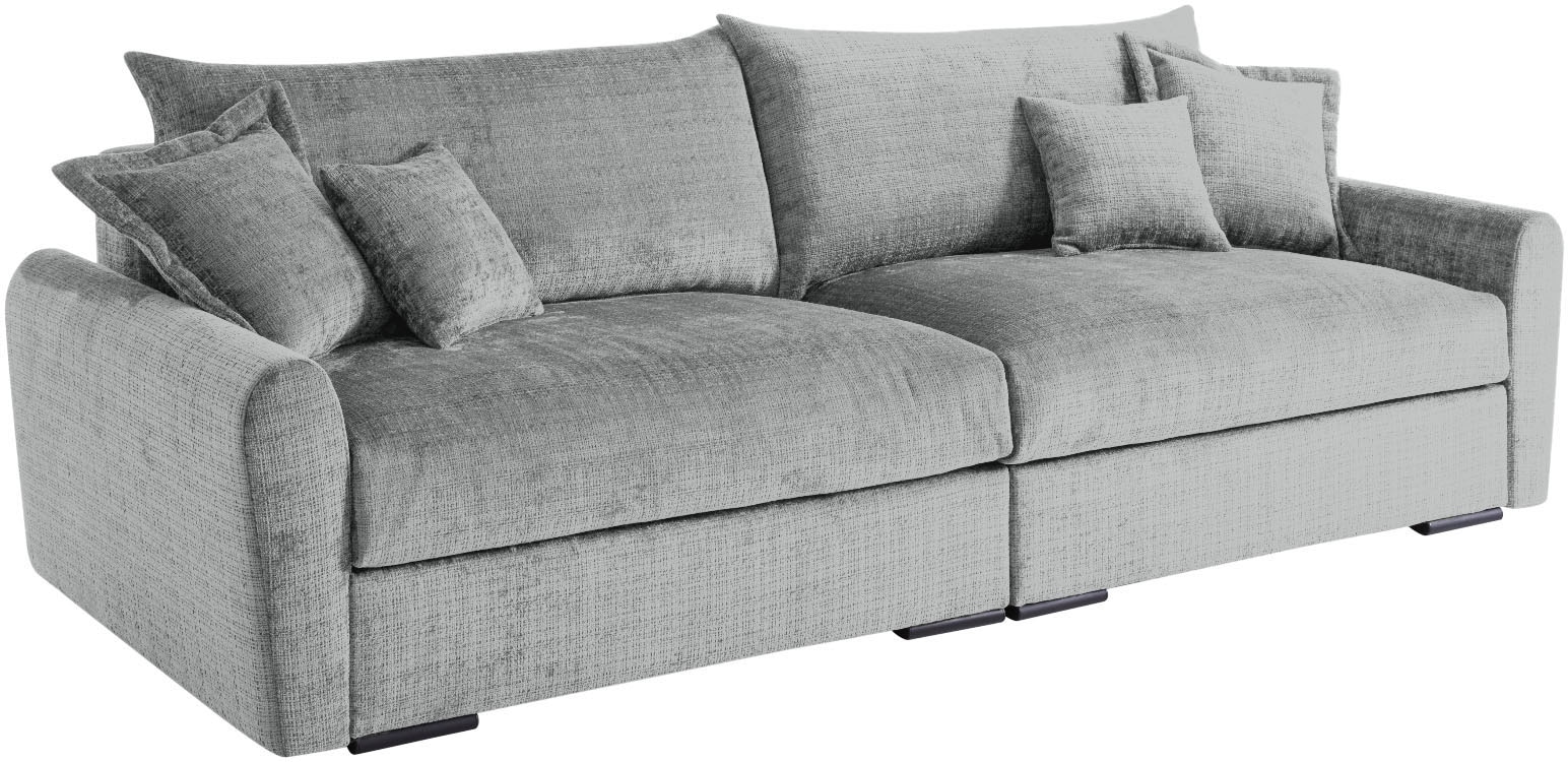 Home affaire Big-Sofa »Finka, Breite 247 cm« Mega-Sofa, Cord oder Chenille-Struktur, mit Federkern & 4 Zierkissen