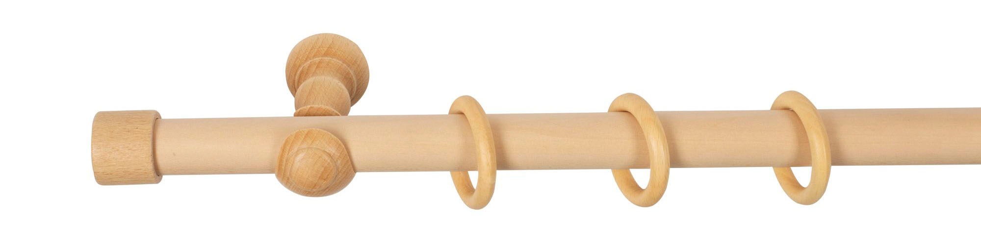 SN DECO GROUP Gardinenstange »Cafiro« 1 läufig-läufig Fixmass 28 mm, Holz, verschiedene Längen und Farben, Komplettset