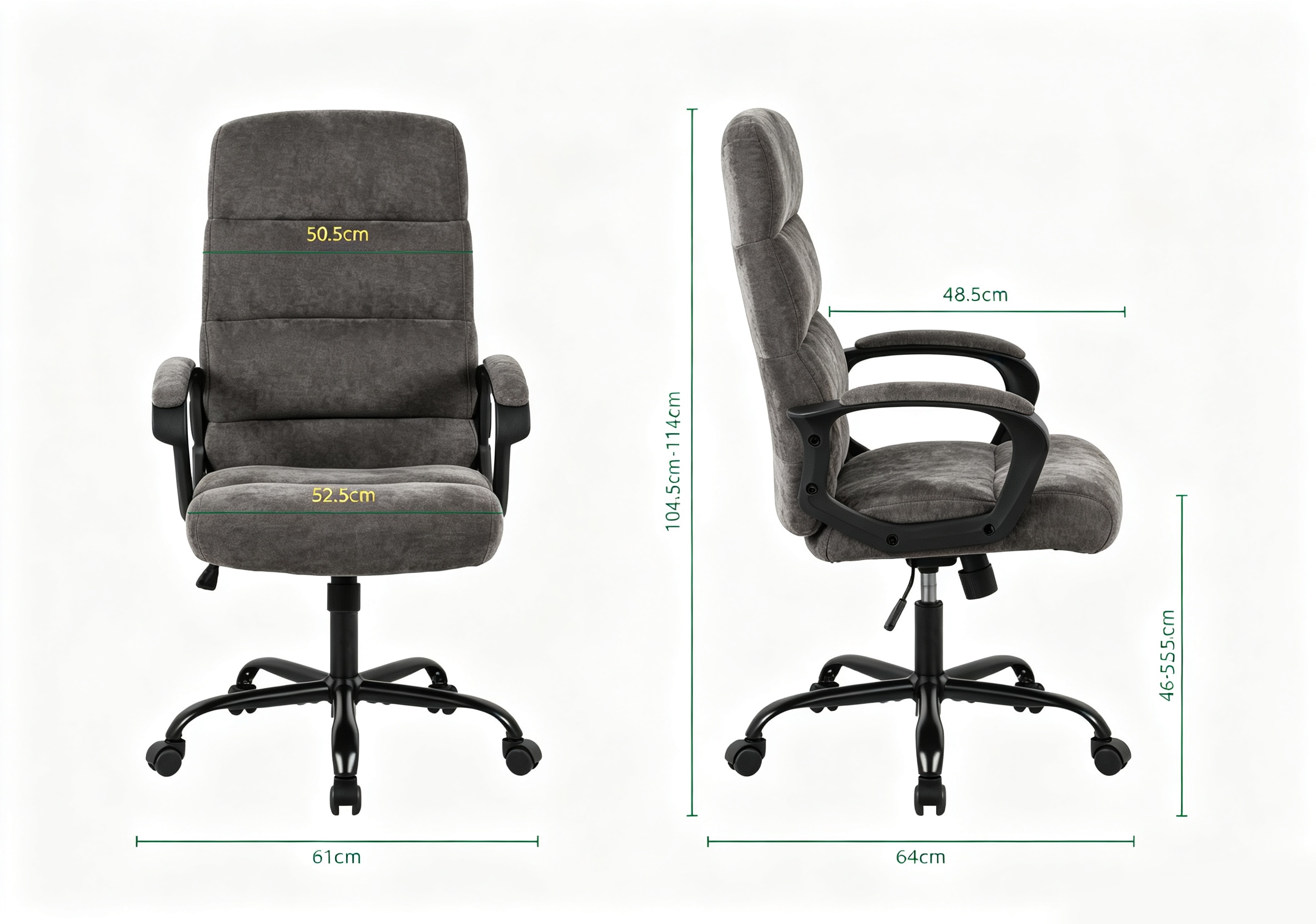 GOODproduct Fauteuil de direction »GRAYSON« () chaise de bureau, rembourrage confortable, fonction bascule