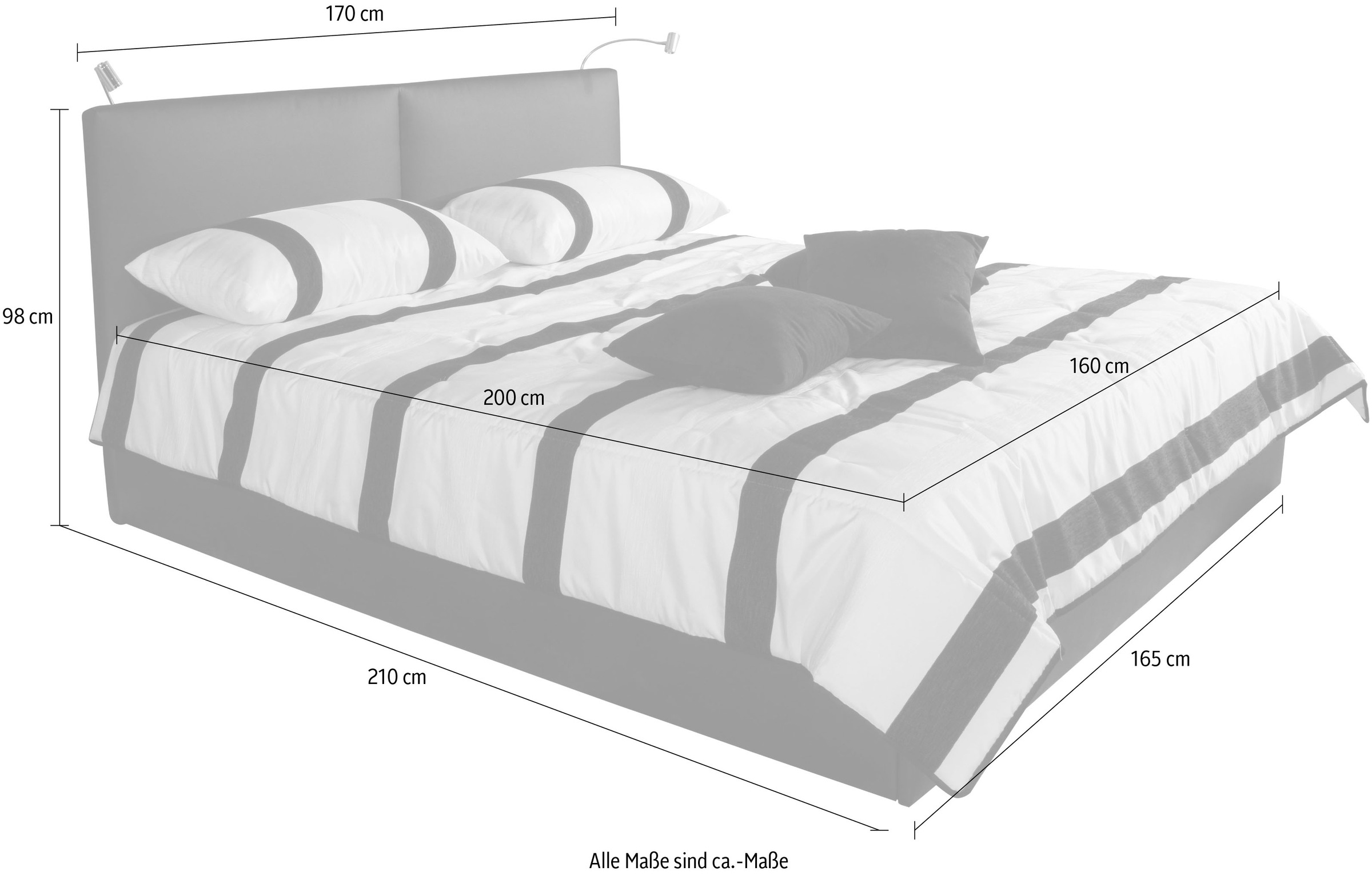 Westfalia Schlafkomfort Bett »Polsterbett Oslo in verschiedenen Härtegraden und Grössen« wahlweise mit oder ohne Bettkasten