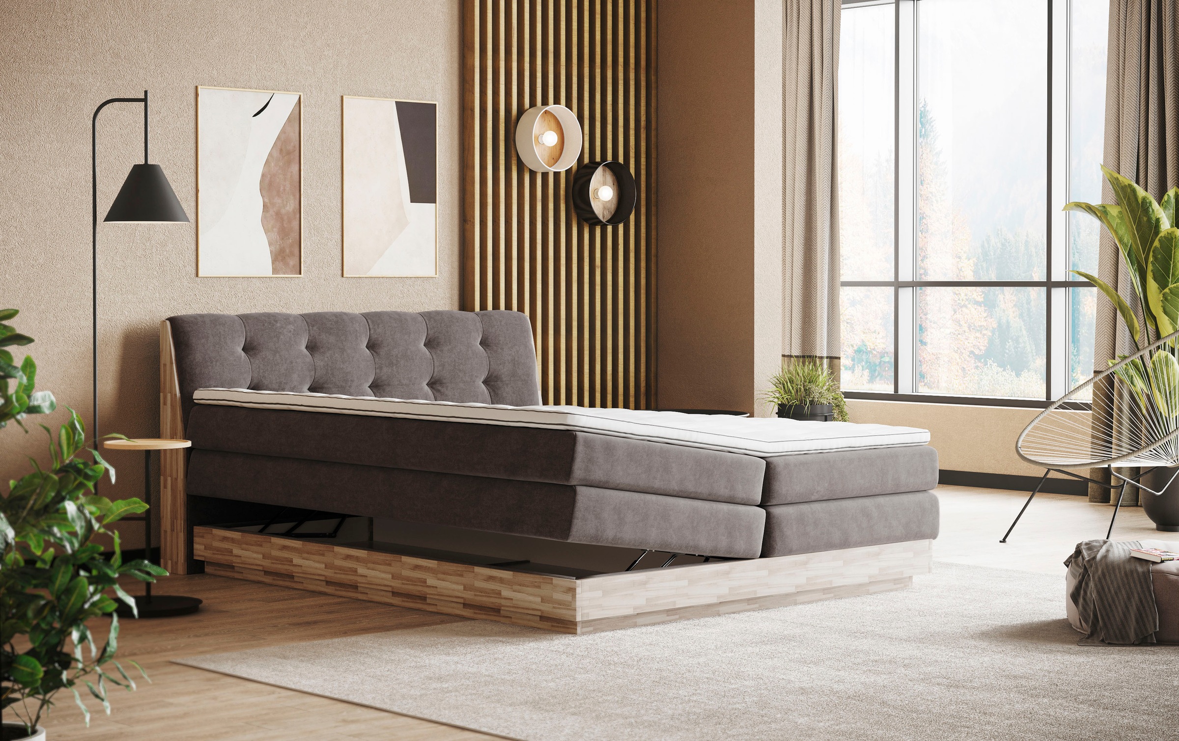 Home affaire Lit boxspring »Naome« lit boxspring, incluant surmatelas