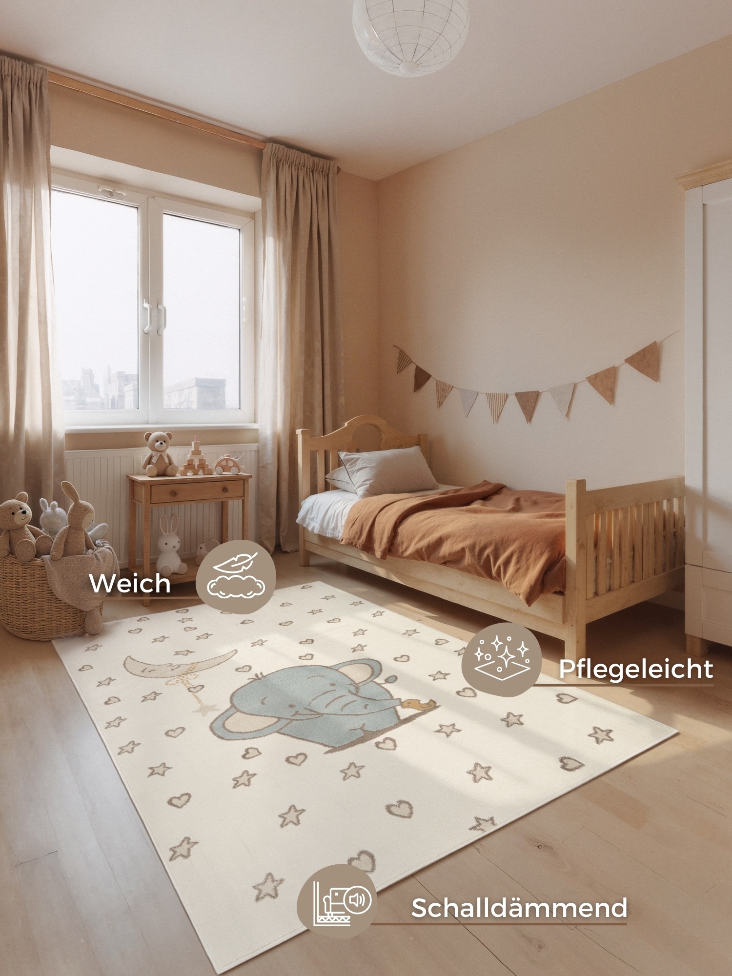HANSE Home Tapis pour enfants »Little Elli« Rectangulaire 10 mm Höhe Pflegeleicht, Weich, Kinderzimmer, Spielteppich, Spielunterlage