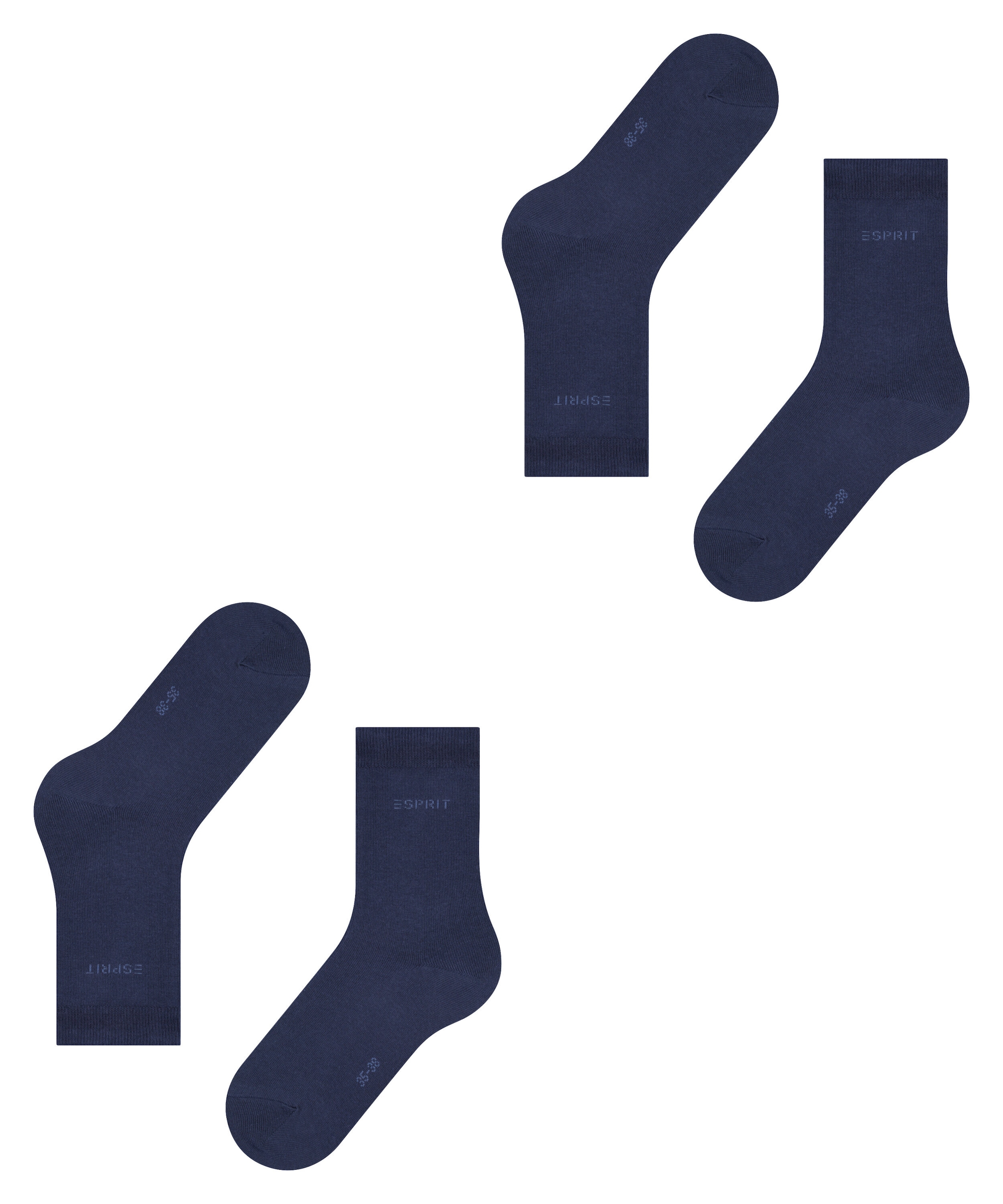 Esprit Chaussettes »Uni« 2 paires, 2 Couple tlg. en matière élastique, respirante, douce, agréable pour la peau