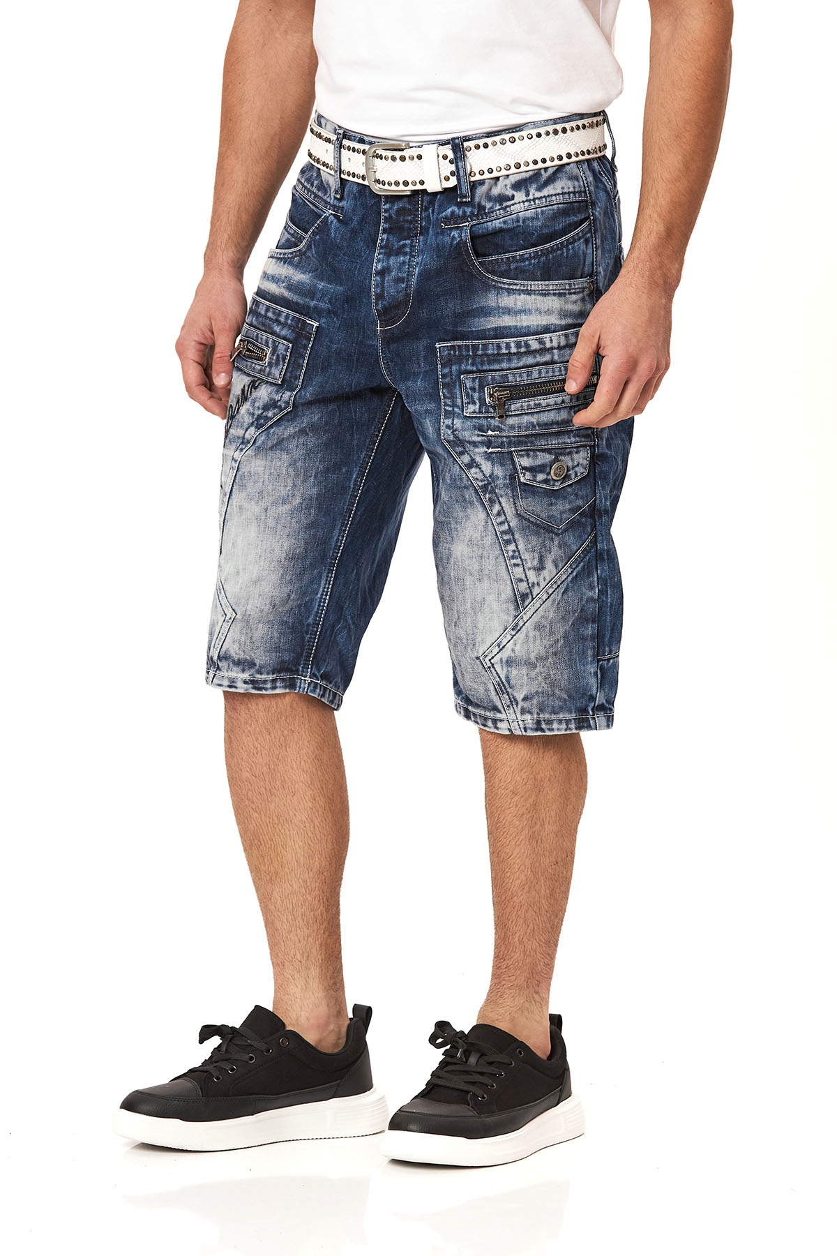 Cipo & Baxx Bermuda en jean Baumwolle, regular fit