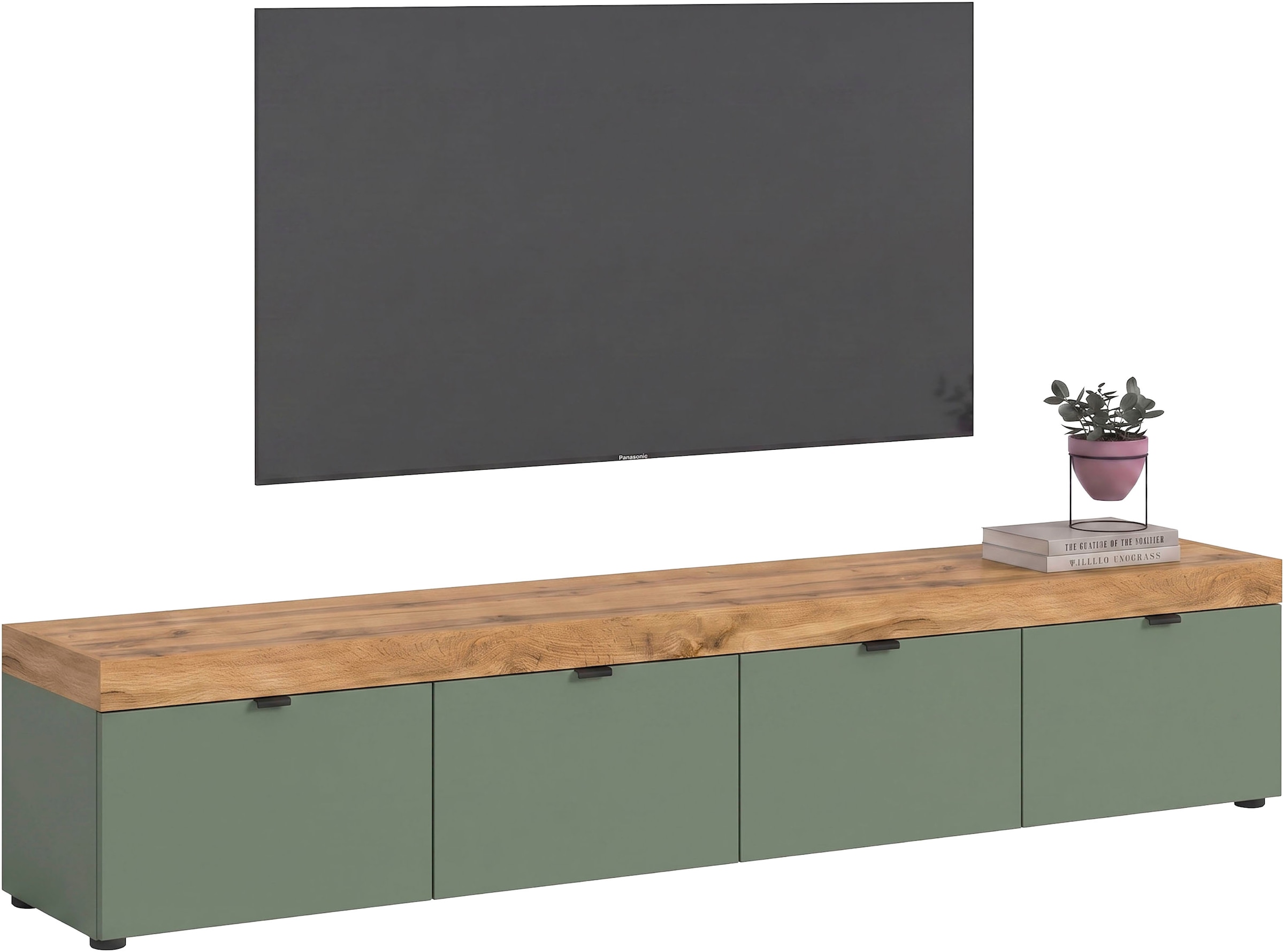 GOODproduct Lowboard »MAMBO II, Breite 200 cm, 4 Klappen, 4 Fächer« 1 Stk. tlg. Lowboard, TV Unterschrank, TV-Schrank, Wohnzimmer