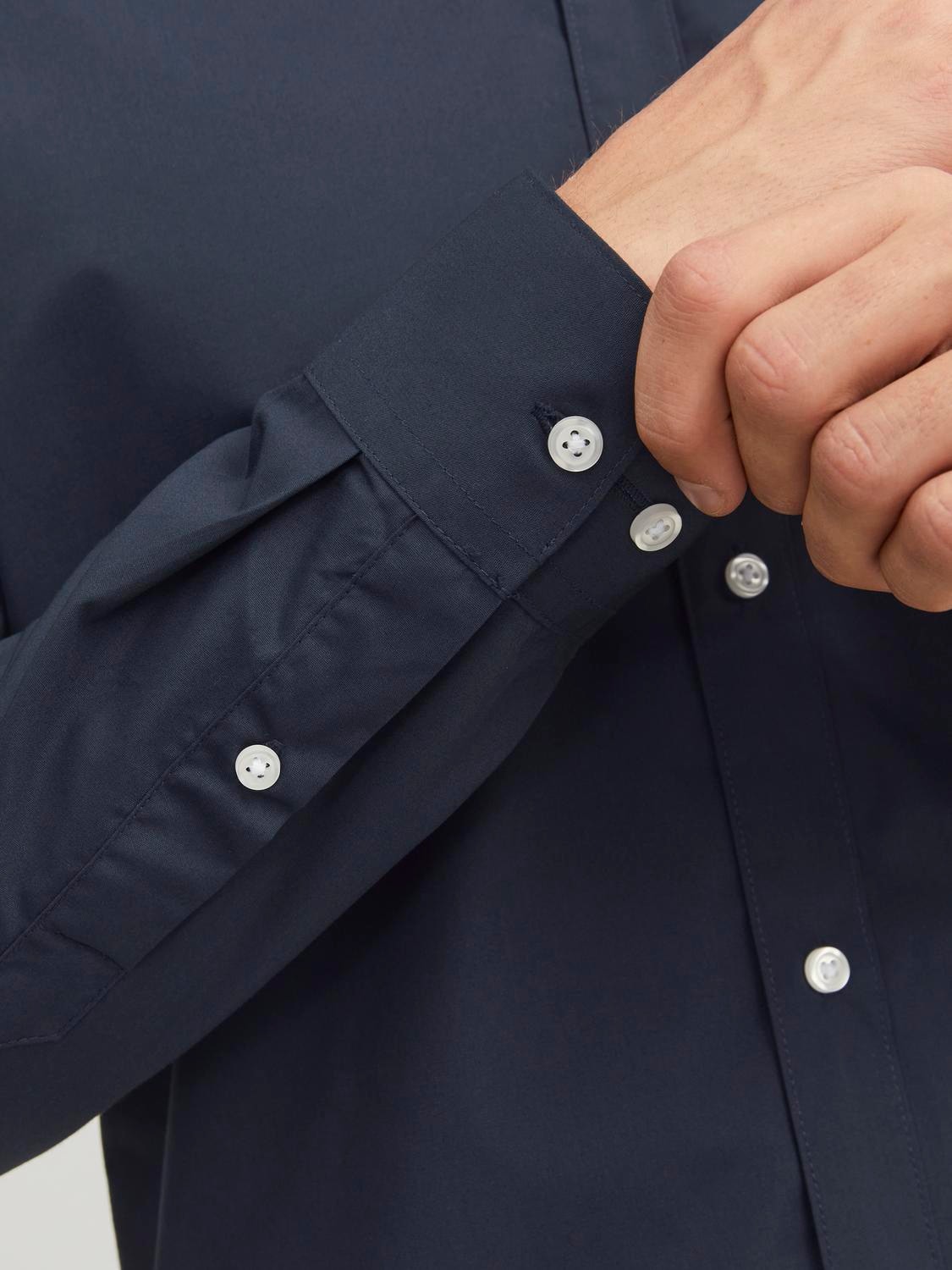 Jack & Jones Langarmhemd »JJJOE SHIRT LS PLAIN« Materialmix, slim fit