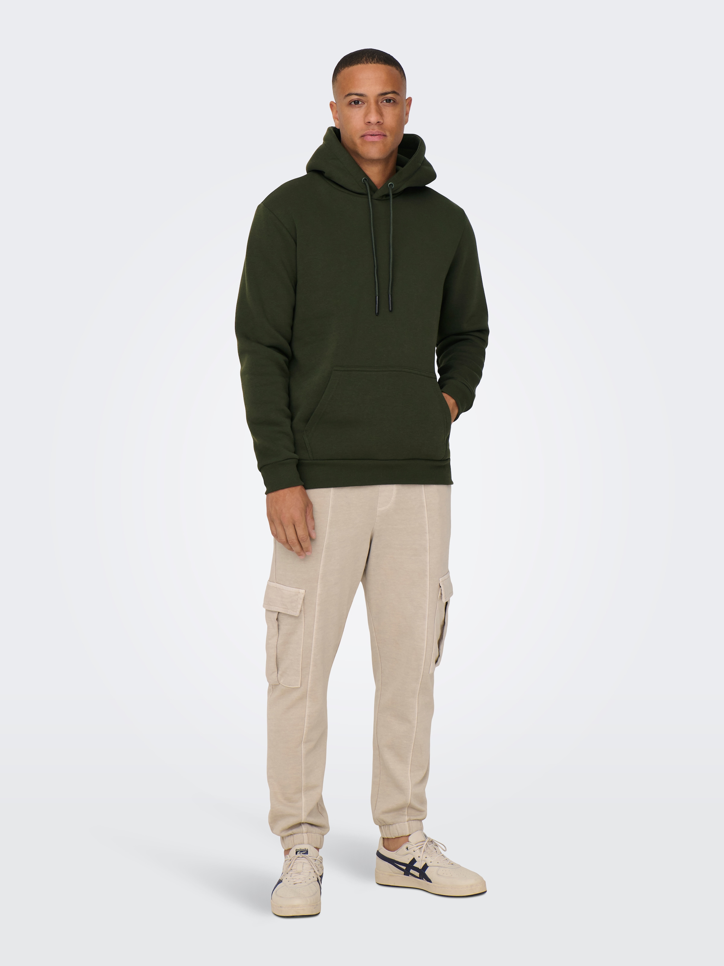 ONLY & SONS Sweat à capuche »ONSCERES HOODIE SWEAT NOOS«, mélange coton, coupe régulière
