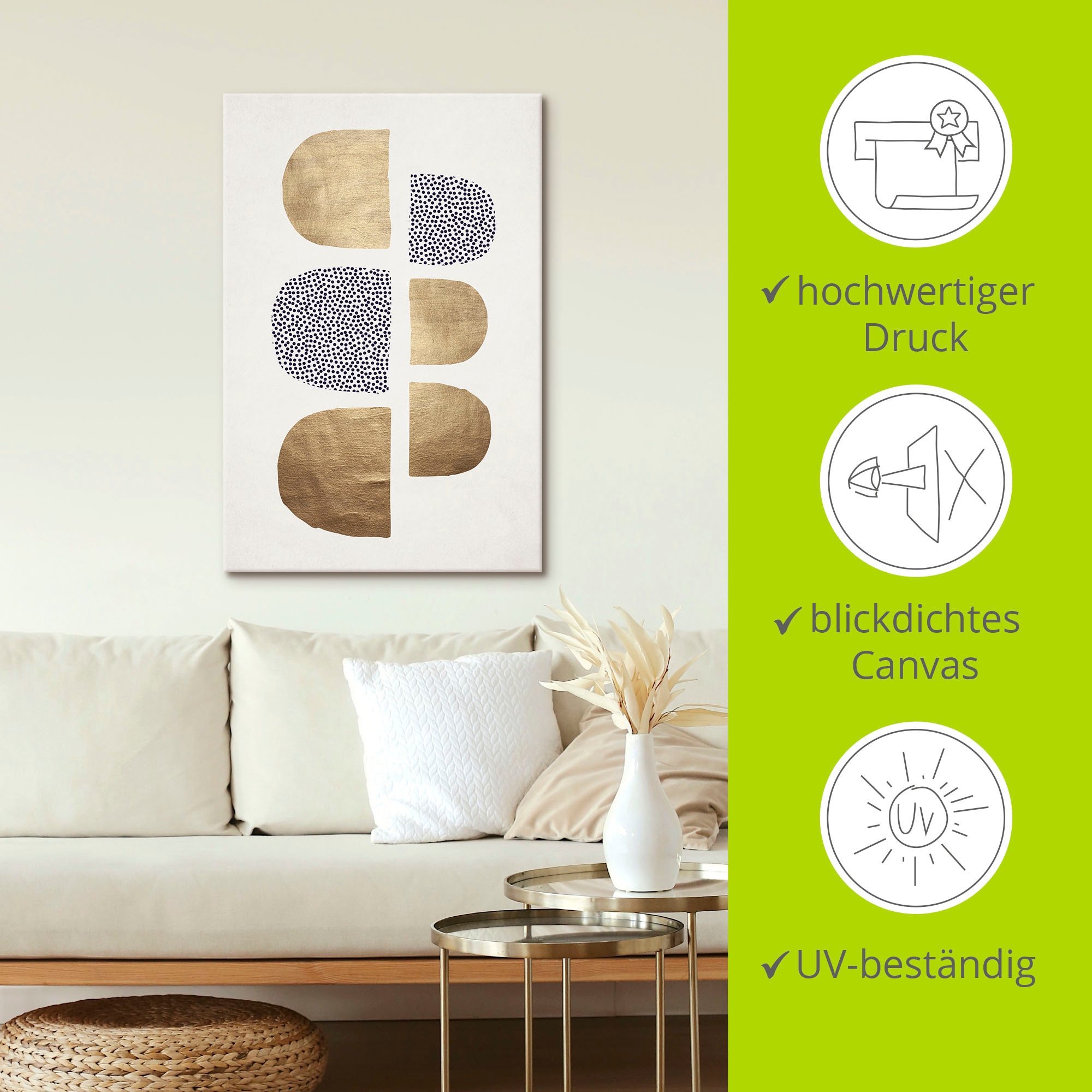 Artland Leinwandbild »Geometrische Abstracta« Muster 1 Stk. tlg. auf Holzrahmen gespannt