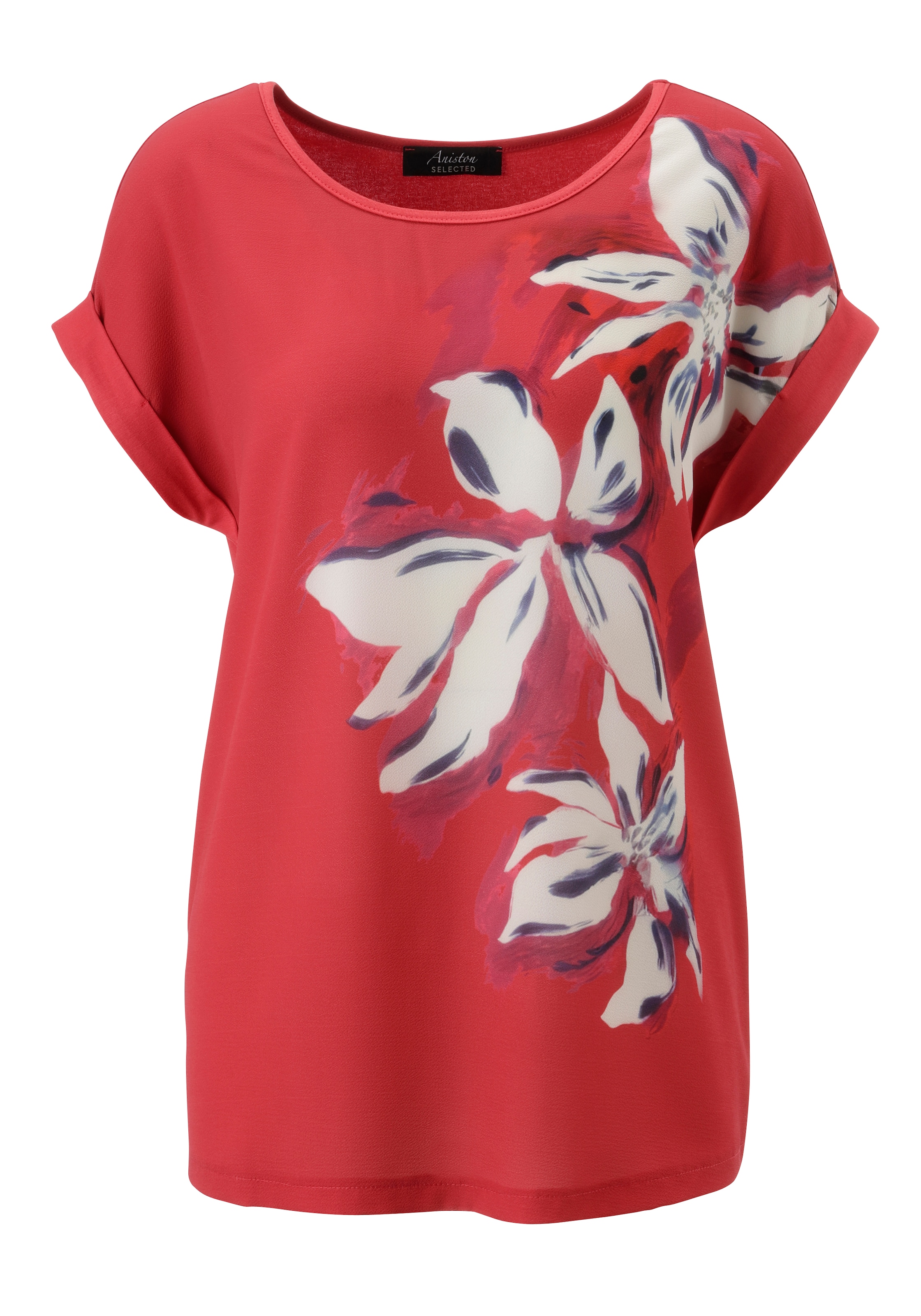 Aniston SELECTED Chemisier à chemise im Materialmix - NEUE KOLLEKTION