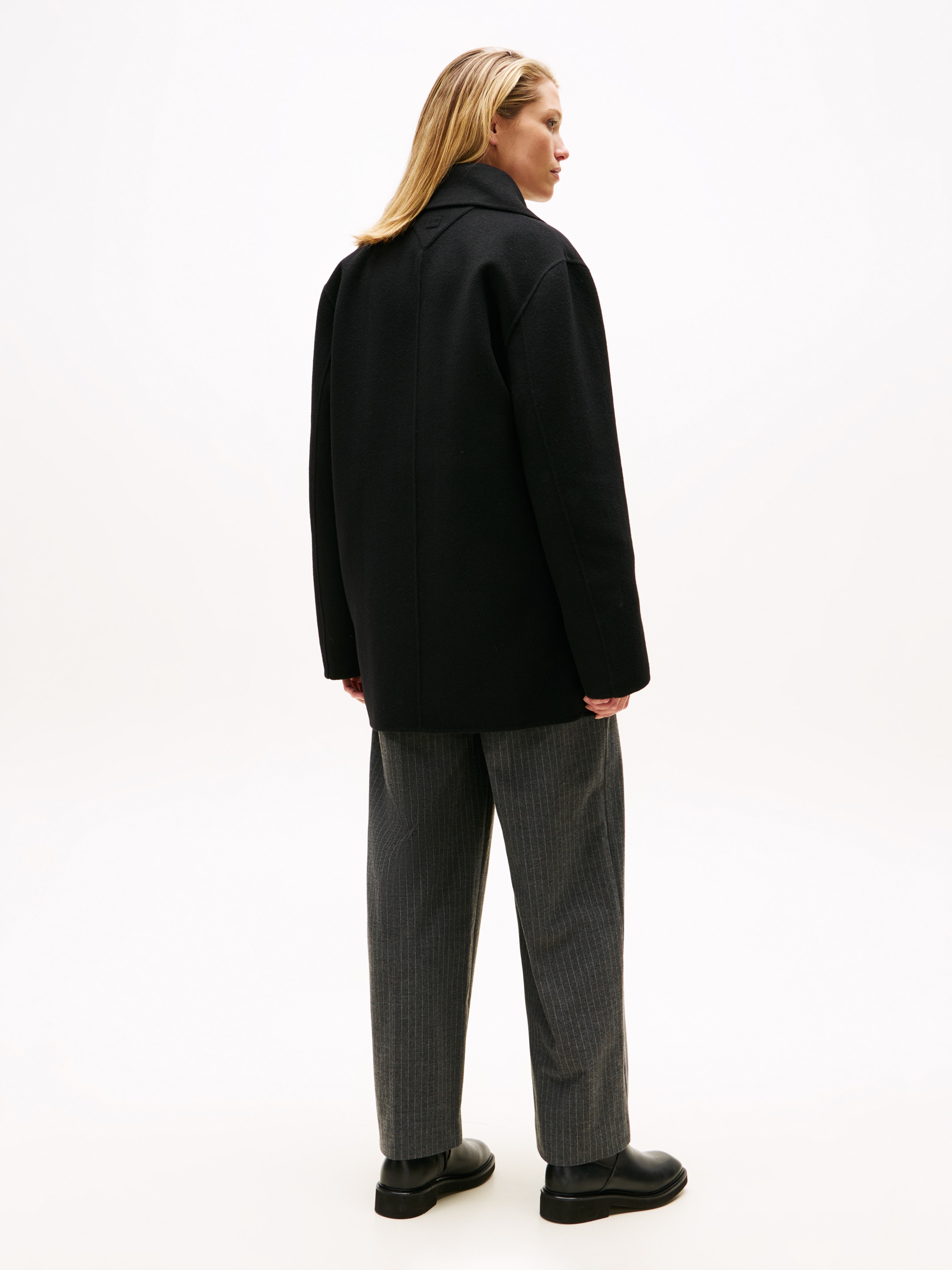 Tommy Hilfiger Manteau court »DF WOOL BLEND REG PEACOAT« mit Wolle