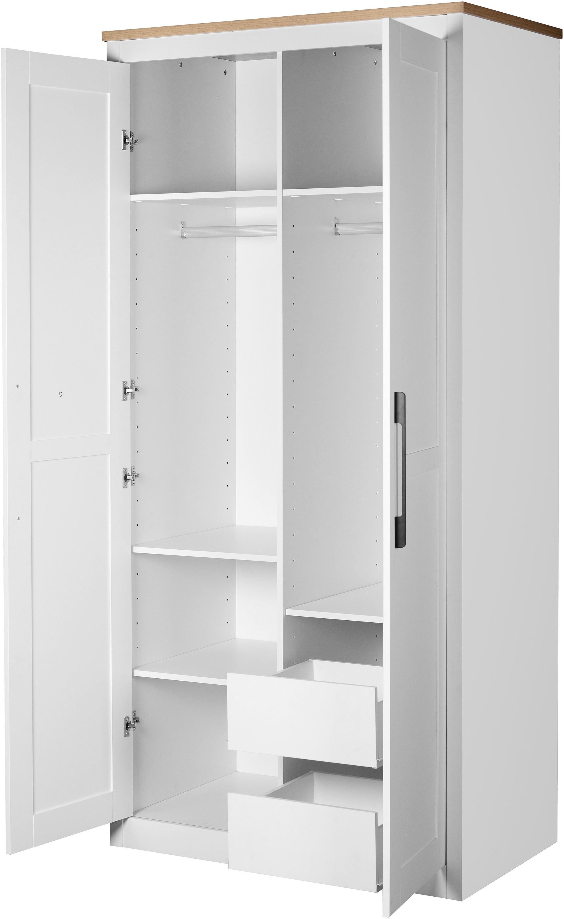 GOODproduct Armoires à vêtements »Büsum Schlafzimmer Schrank« stabile robuste Bauweise mit optimaler Aufteilung,  Schlafzimmerschrank Landhaus Design Garderobe Schrank Bestseller