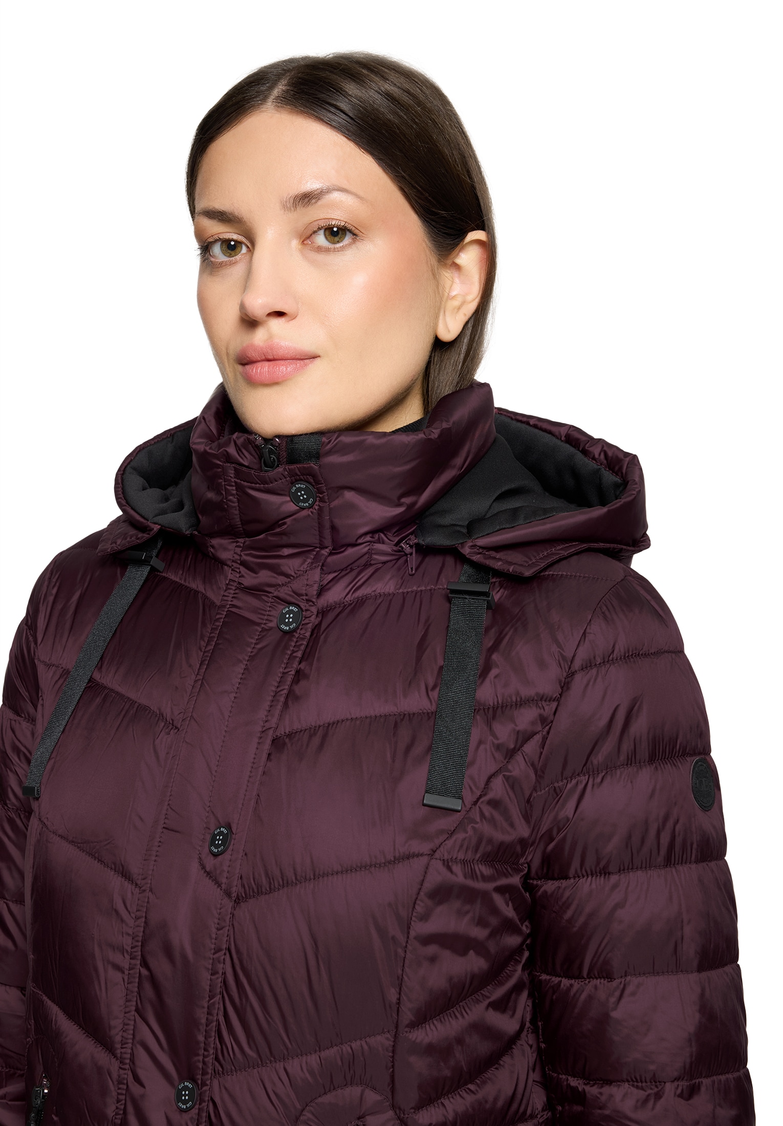 Gil Bret Steppjacke mit Kapuze mit abnehmbarer Kapuze und verdecktem Reissverschluss