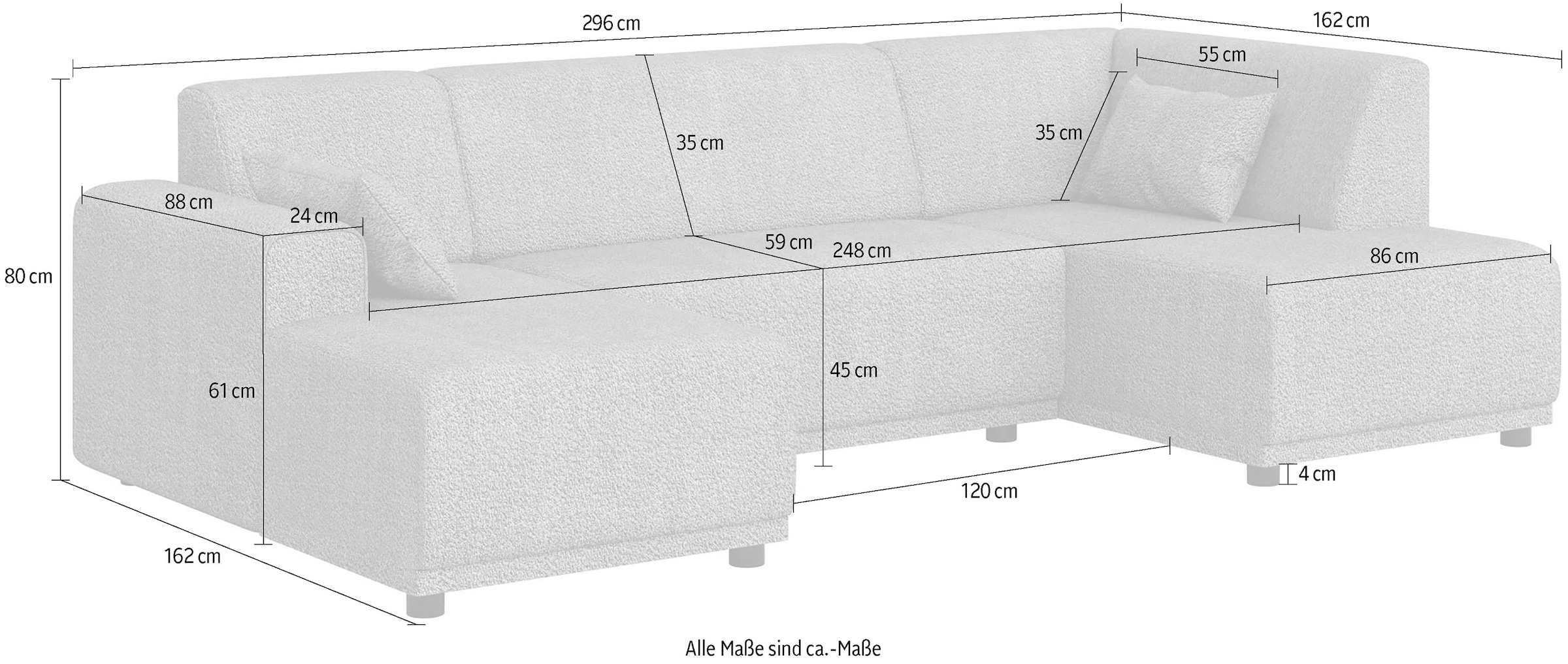 Home affaire Wohnlandschaft »TAMMO« U-Form