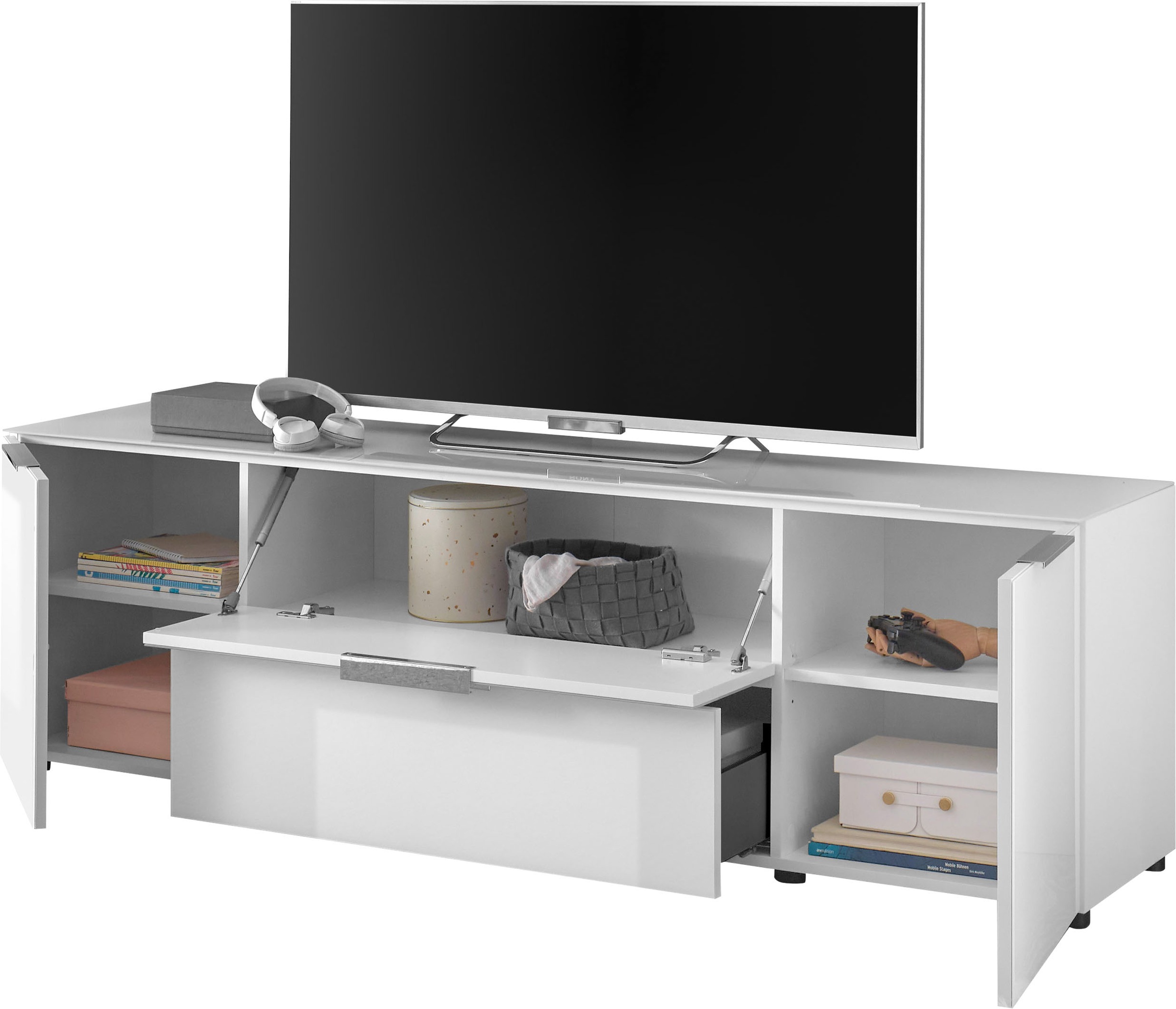 HBZ Lowboard »Santorin, BxHxT 180x99x40 cm« 1 Stk. tlg. Breite 180cm, Softclose für Türen und Schubkästen, Melaminbeschichtung