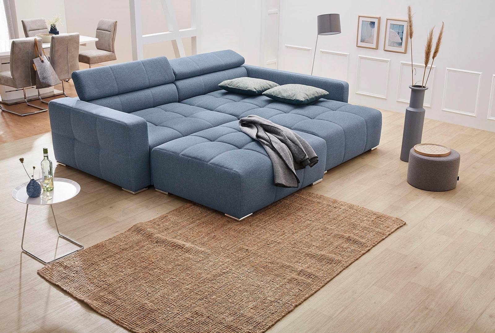 Jockenhöfer Gruppe Ecksofa »Salerno L-Form« im Big-Sofa-Style, mit Kopf- bzw. Rückenteilverstellung und Zierkissen