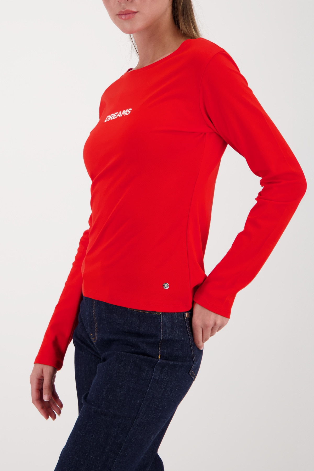 Monari T-shirt à manches longues »Shirt Dreams« U-Boot-Ausschnitt, Regular Fit, mit Schriftzug