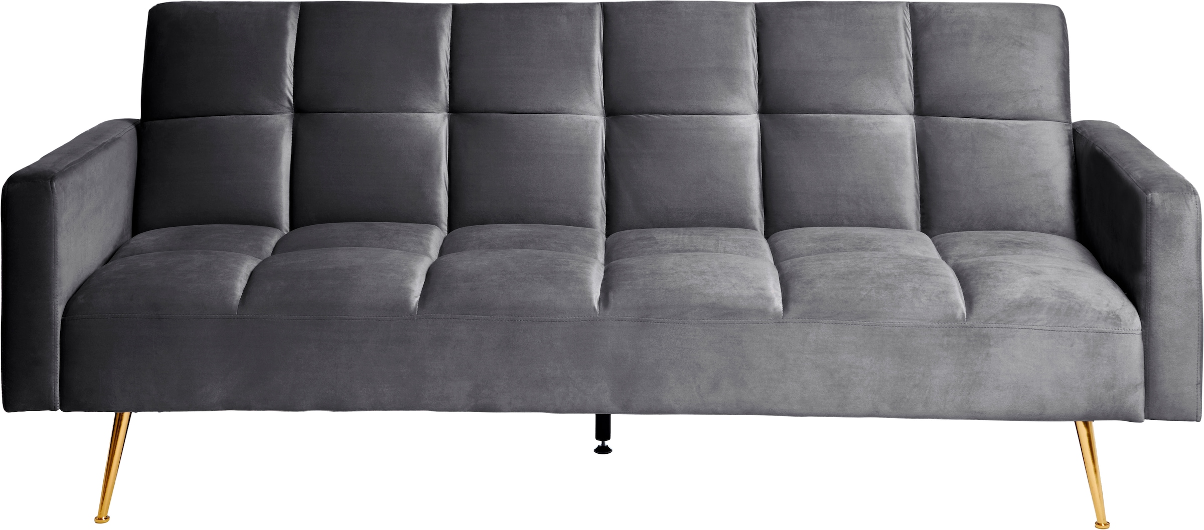 Jahnke Schlafsofa »CHILLAX POSH« mit Schlaffunktion, edler Samtstoff & Füsse im Gold-Look, Breite 213 cm