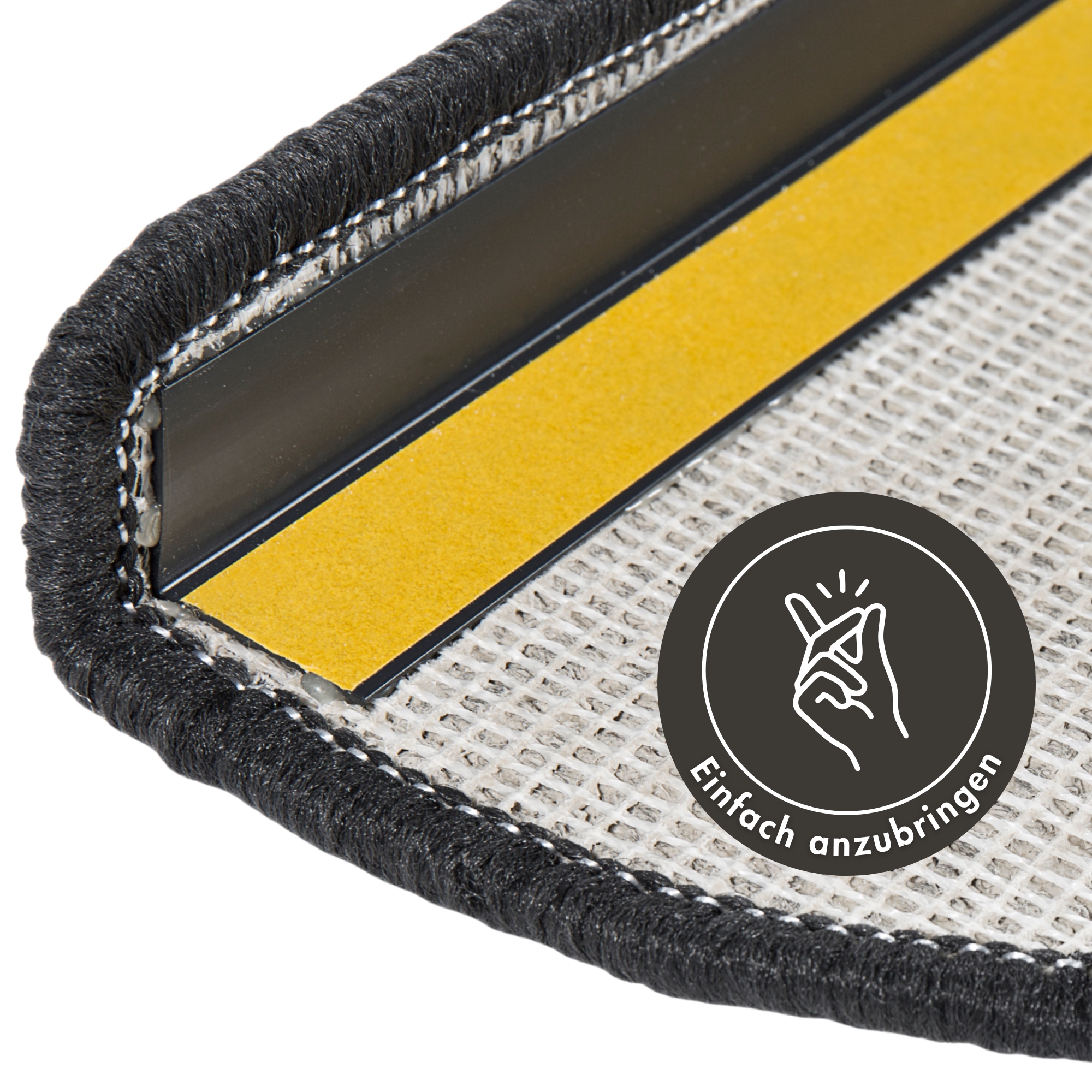 Andiamo Stufenmatte »Rambo, Made in Poland« halbrund 4 mm Höhe melierte Schlinge, selbstklebend, 15 Stück in einem Set