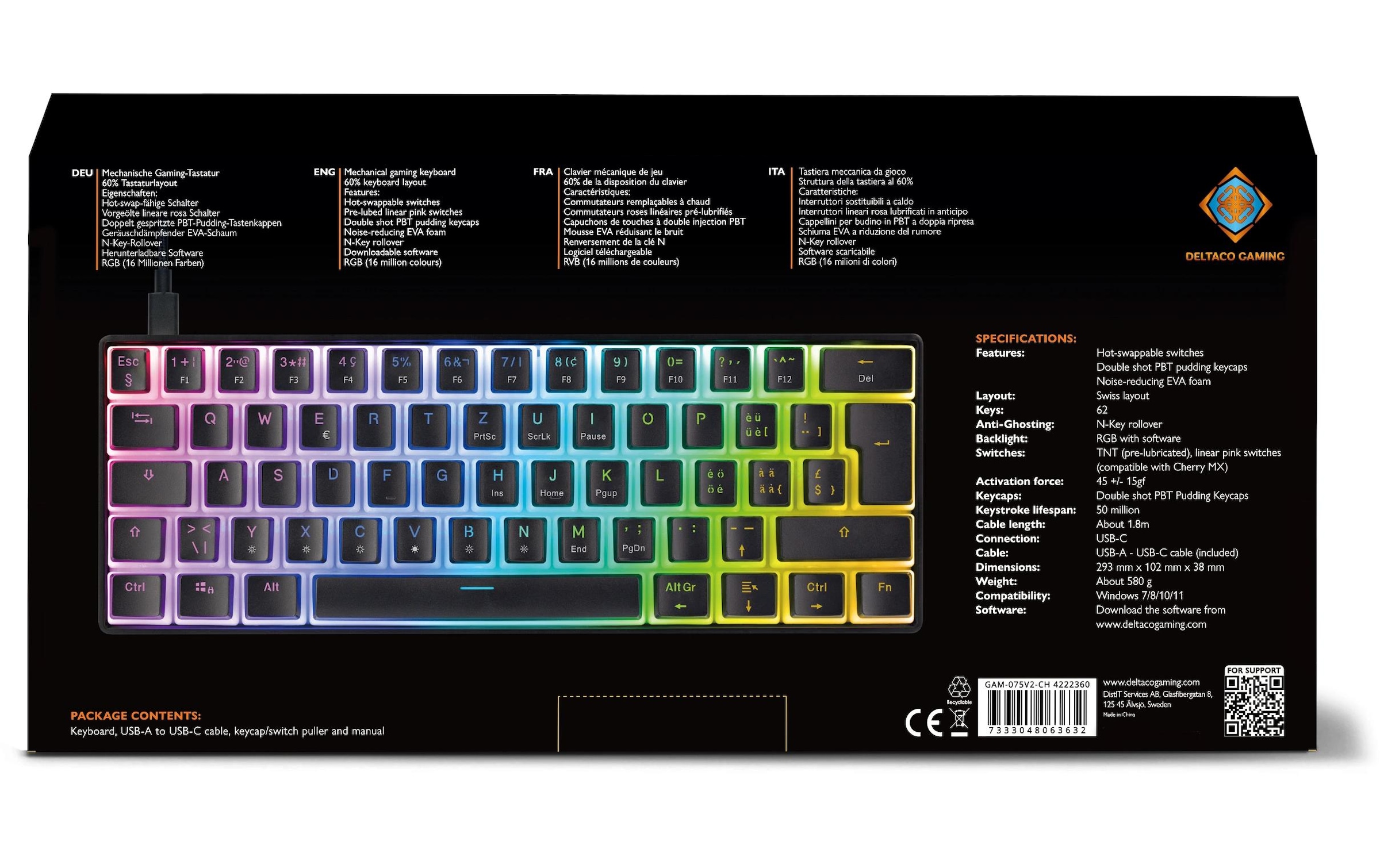DELTACO Clavier de jeu »GAM-075V2-CH« ()