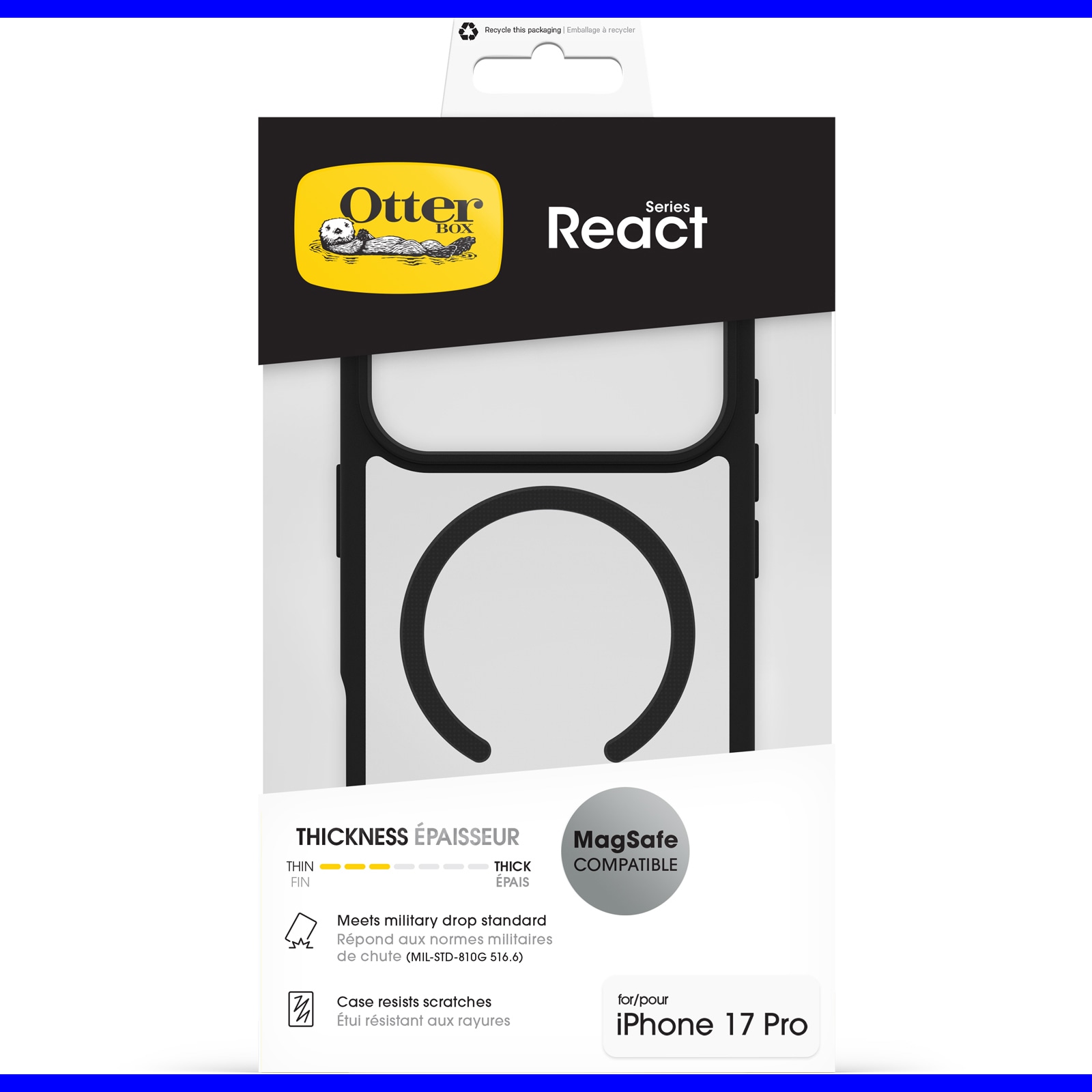 Otterbox Handyhülle »React Series MagSafe Compatible für Apple iPhone 17 Pro« Apple iPhone 17 Pro Backcover, Schutzhülle, Handyschutzhülle, Case, Schutzcase, stossfest
