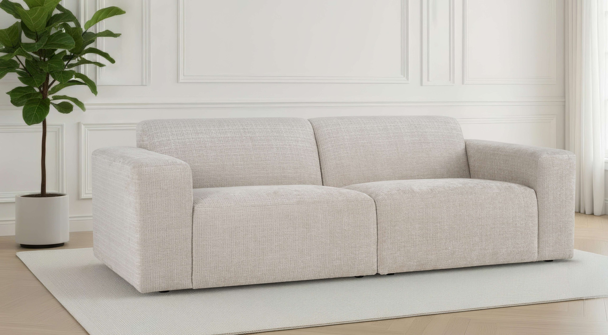 GOODproduct 3-places »Koa, 228 cm, Modulsofa in Cord, Chenille, Struktur, Webstoff« Designsofa, weicher Lounge-Sitzkomfort, Welleunterfederung, bodentief