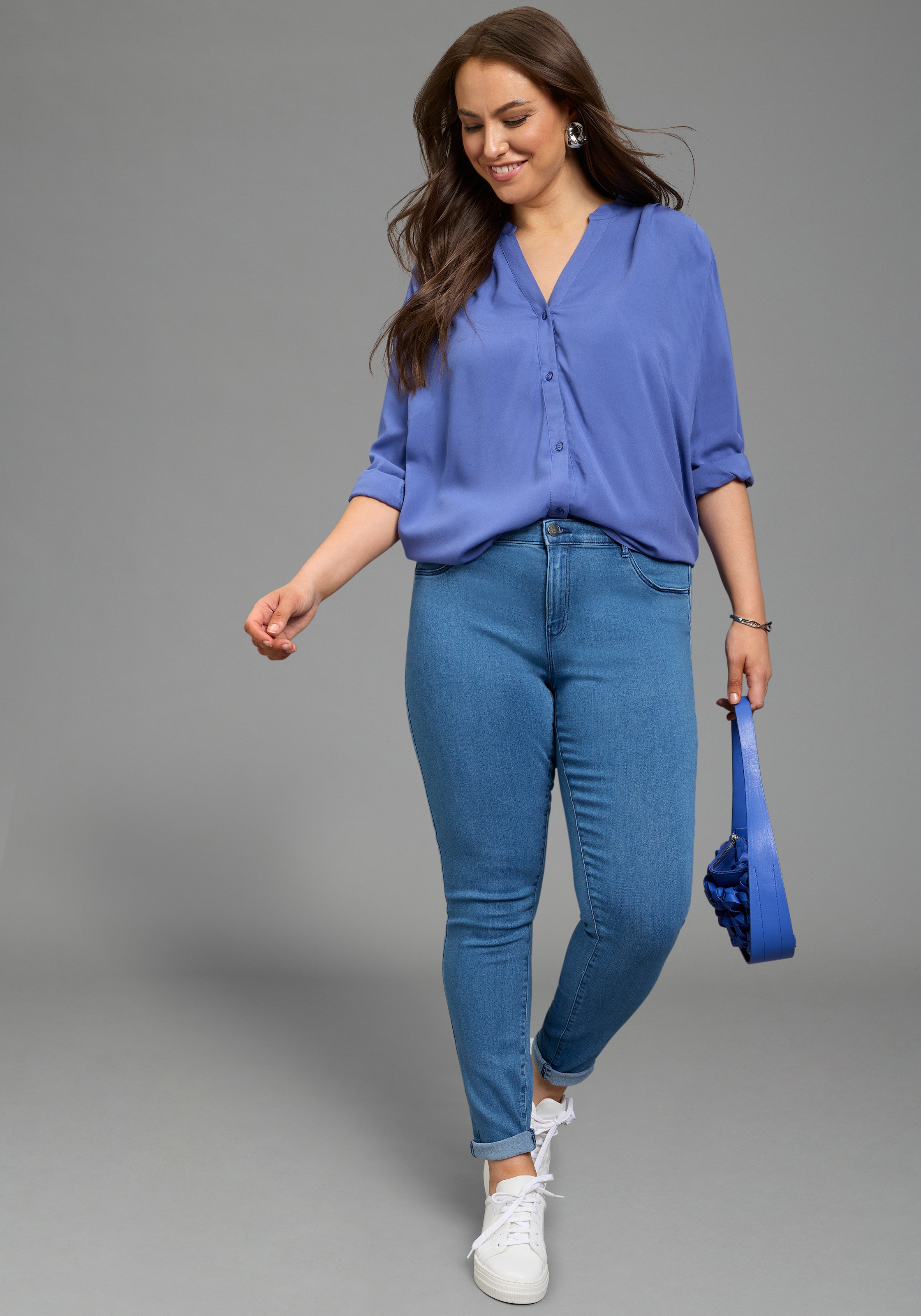 Laura Scott CURVE Chemisier long im Tunika Stil aus weicher Viskose - GROSSE GRÖSSE