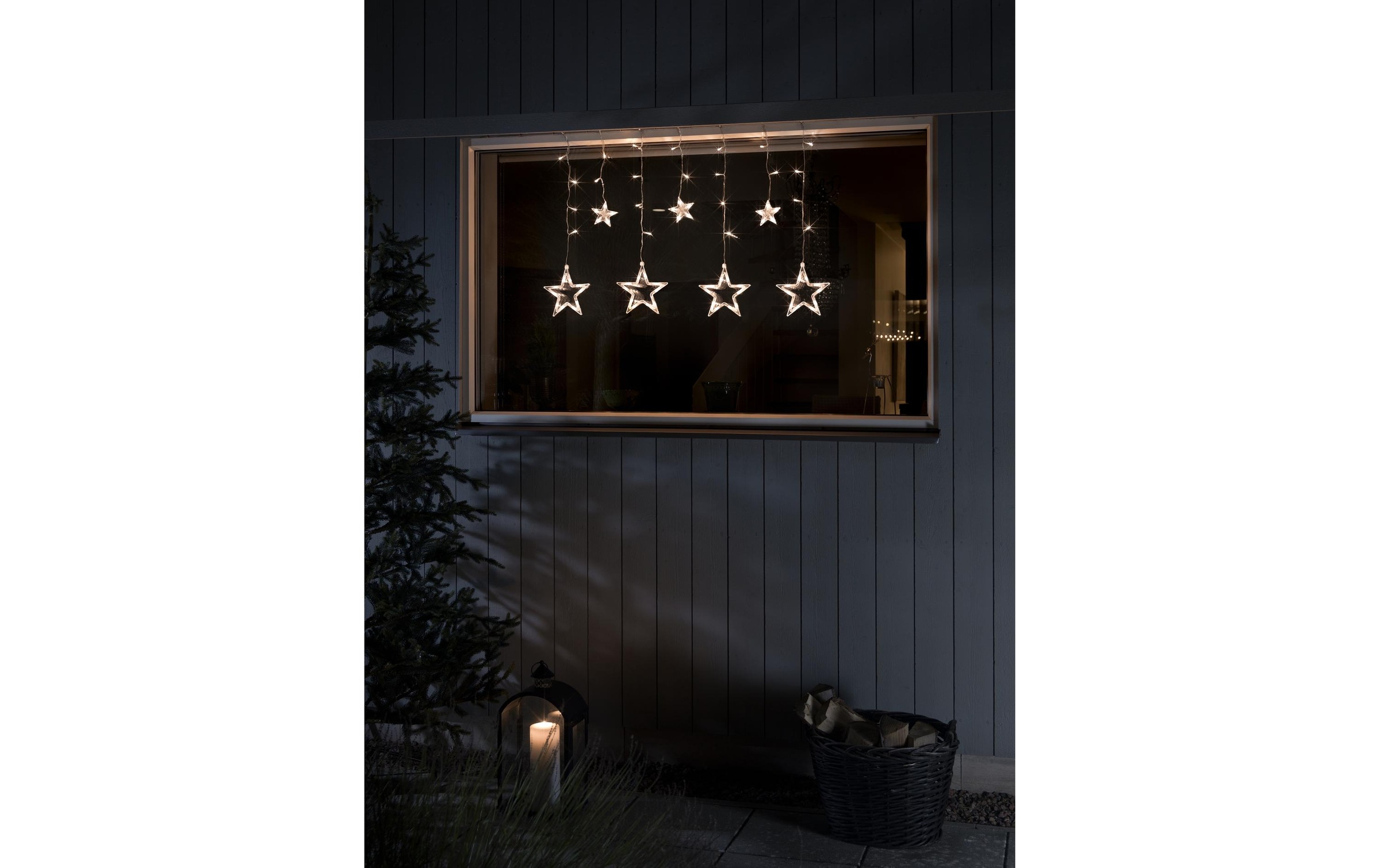 KONSTSMIDE LED-Lichtervorhang »Solar Stern 77 LEDs Klar« 77 Stk.-flammig