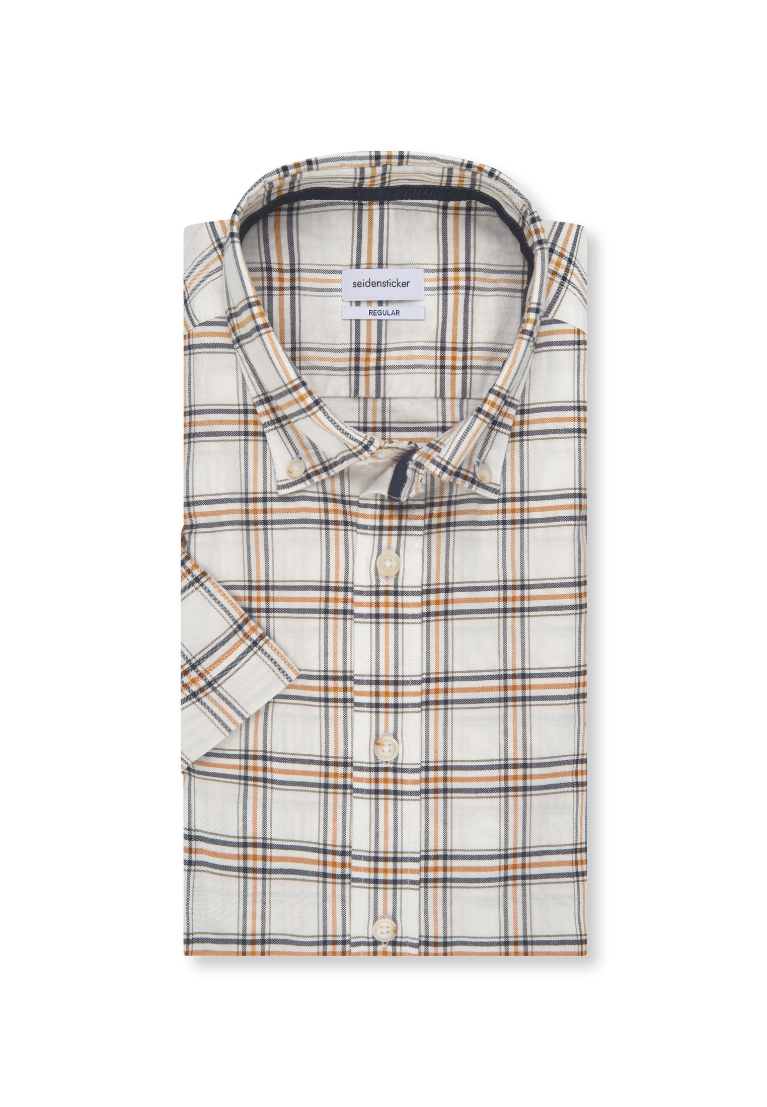 seidensticker Chemise d'affaires »Schwarze Rose« Regular Kurzarm Button-Down-Kragen Karo