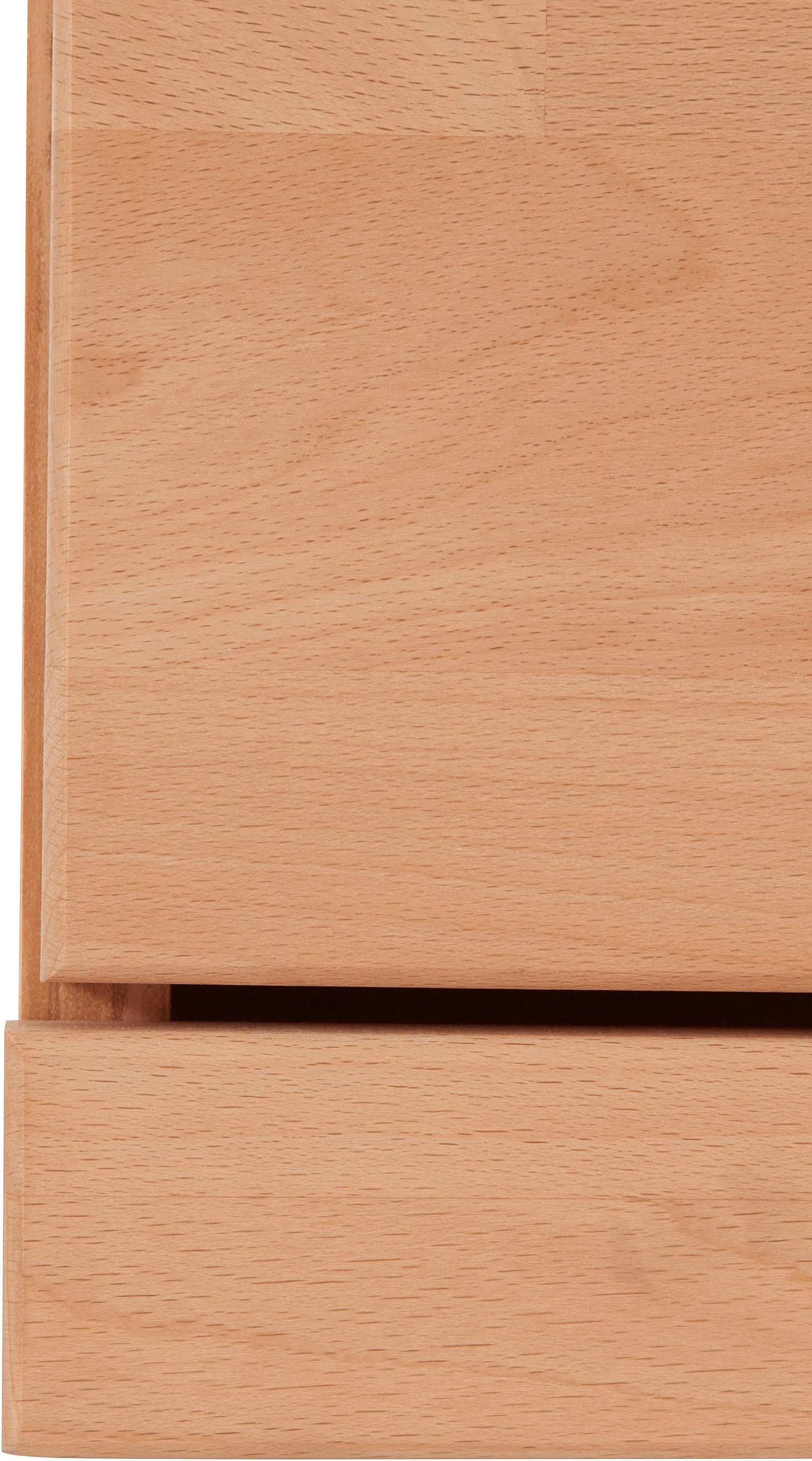 GOODproduct Table basse »Ribe,160cm breit,55cm hoch,Oberplatte massiv« Korpus Holzwerkstoff,Glaseinsatz aus gehärtetem Glas,Böden versetzbar