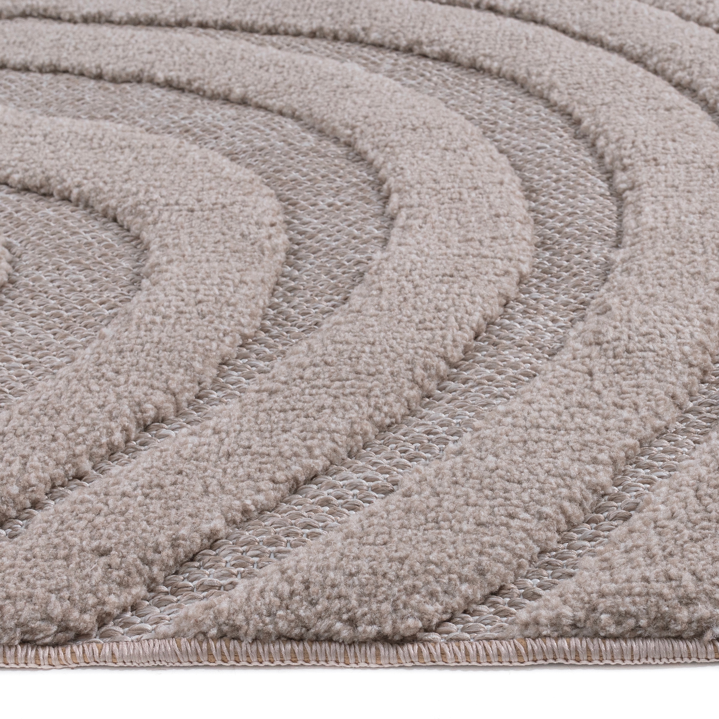 GOODproduct Tapis »Samelia mit Fransen, Wellendesign, Balkon, Camping« Rectangulaire 6 mm Höhe Hoch-Tief-Struktur, In- und Outdoor geeignet für Küche oder Esszimmer