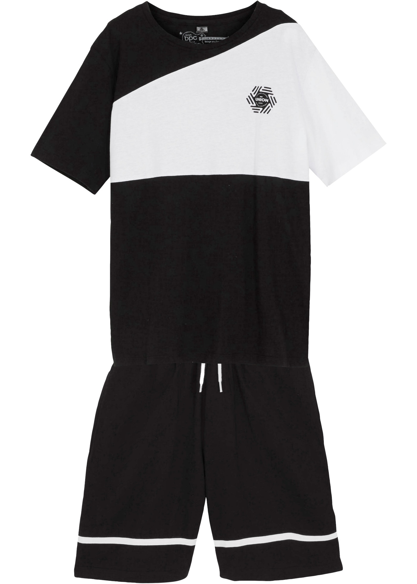 bonprix T-shirt Ensemble, lot de 2,  en coton pur, coupe régulière, manches courtes