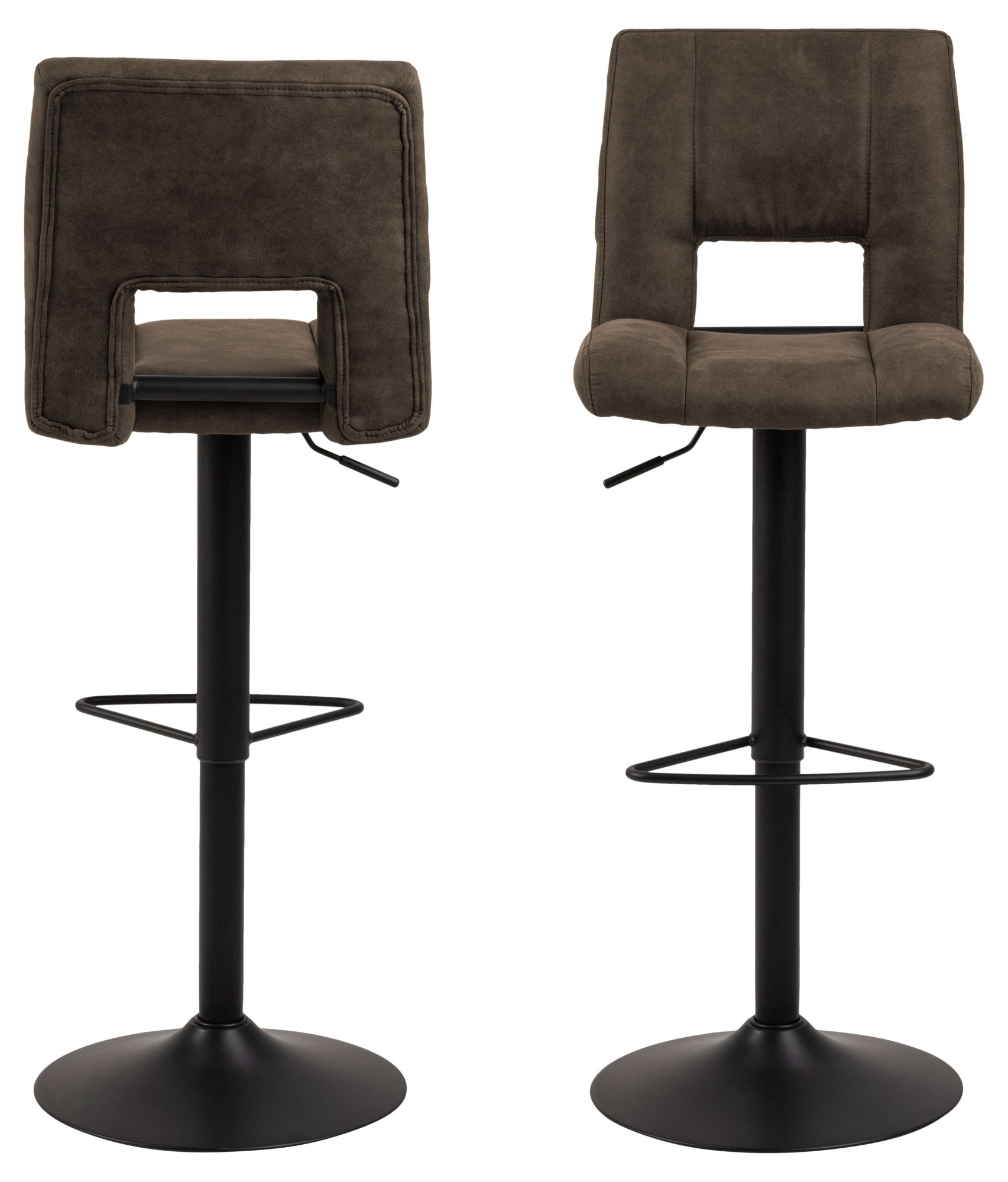 ACTONA GROUP Tabouret de bar »Sylvia Barstuhl, Höhenverstellbar,« pied trompette, vérin à gaz, pivotant, coutures verticales, lot de 2