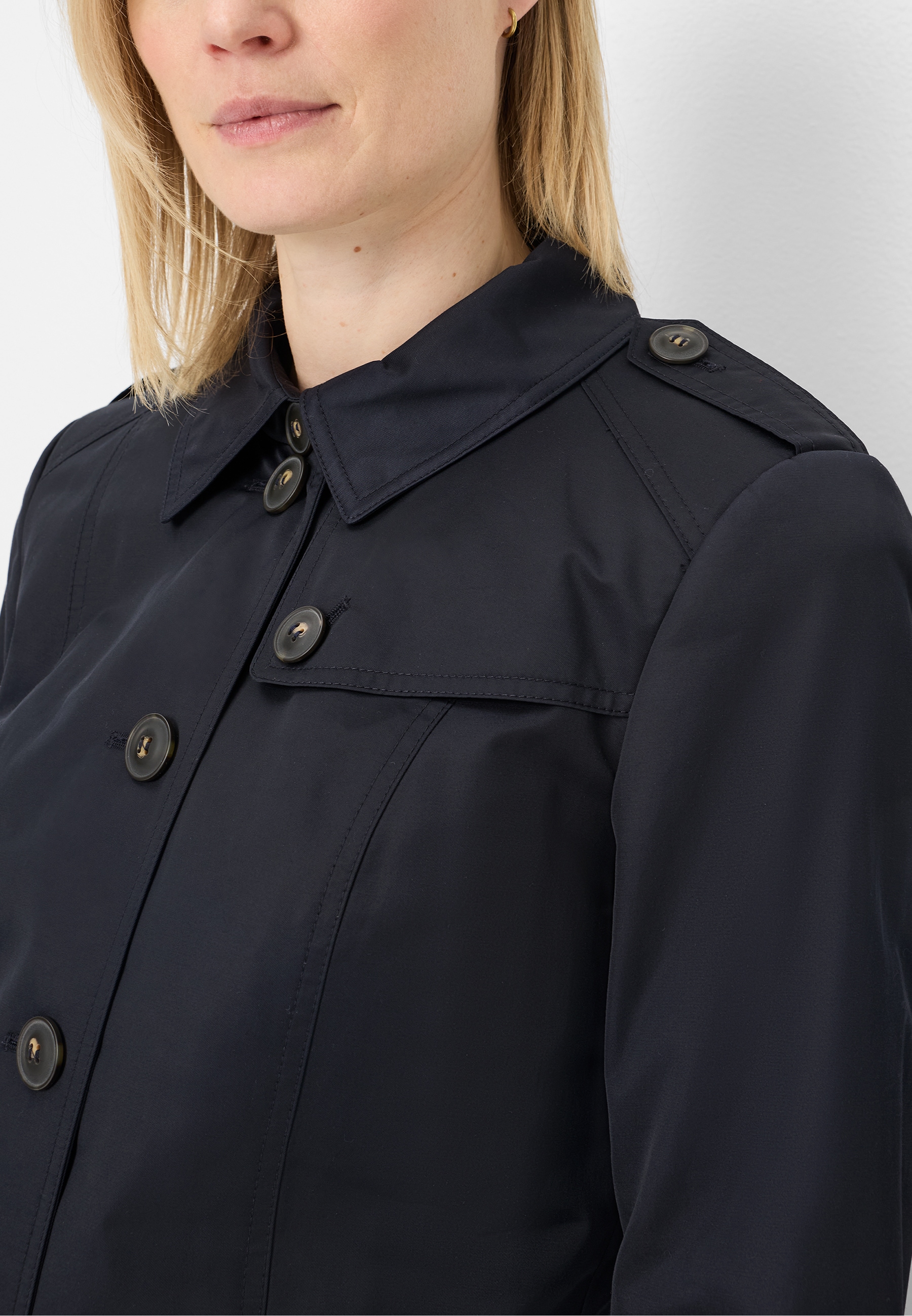 Fuchs Schmitt Kurzmantel Lightweight Cotton, Regular Fit, Schulterklappen