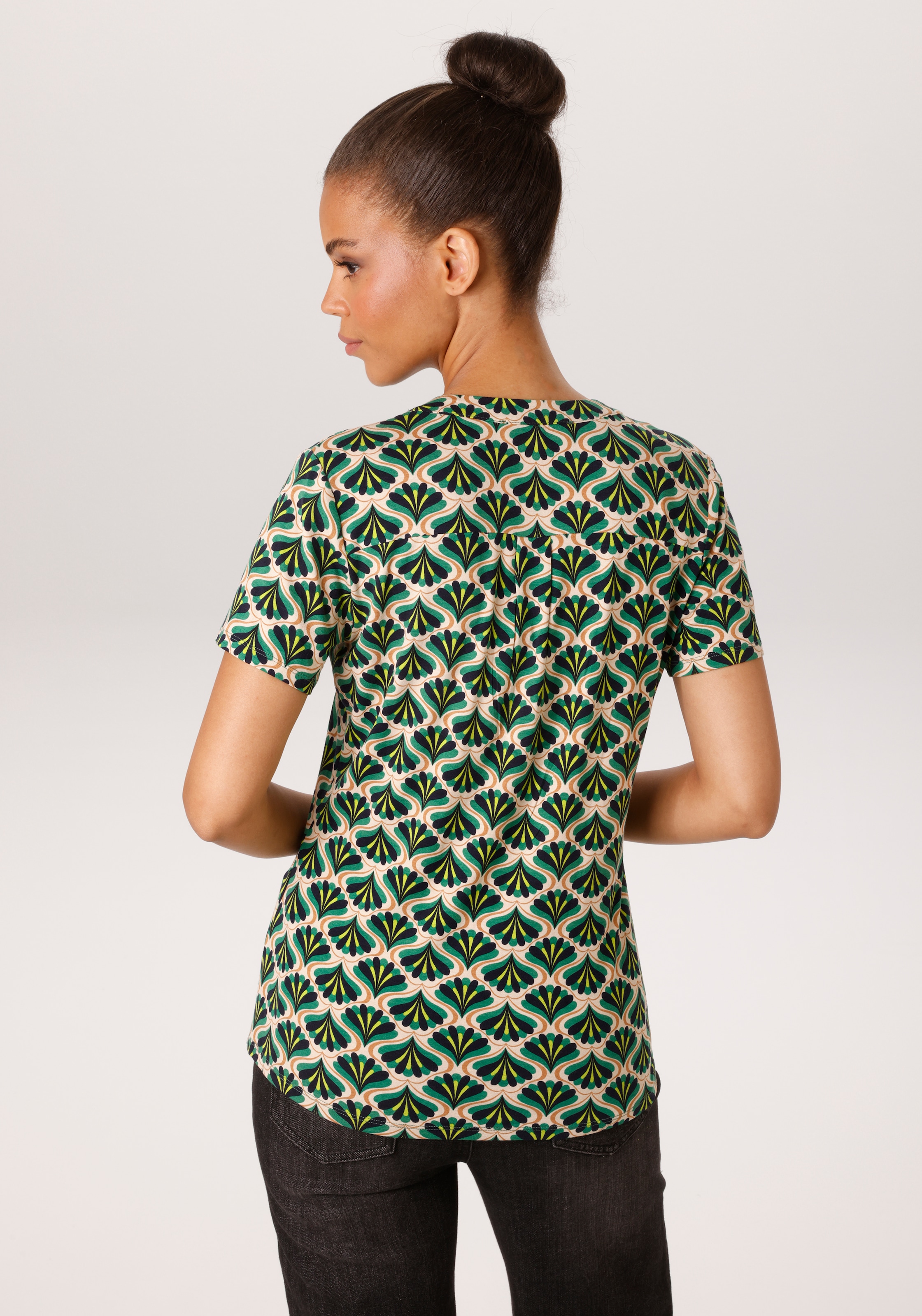 Aniston CASUAL Blouse à enfiler mit farbharmonischem Retro-Muster - NEUE KOLLEKTION