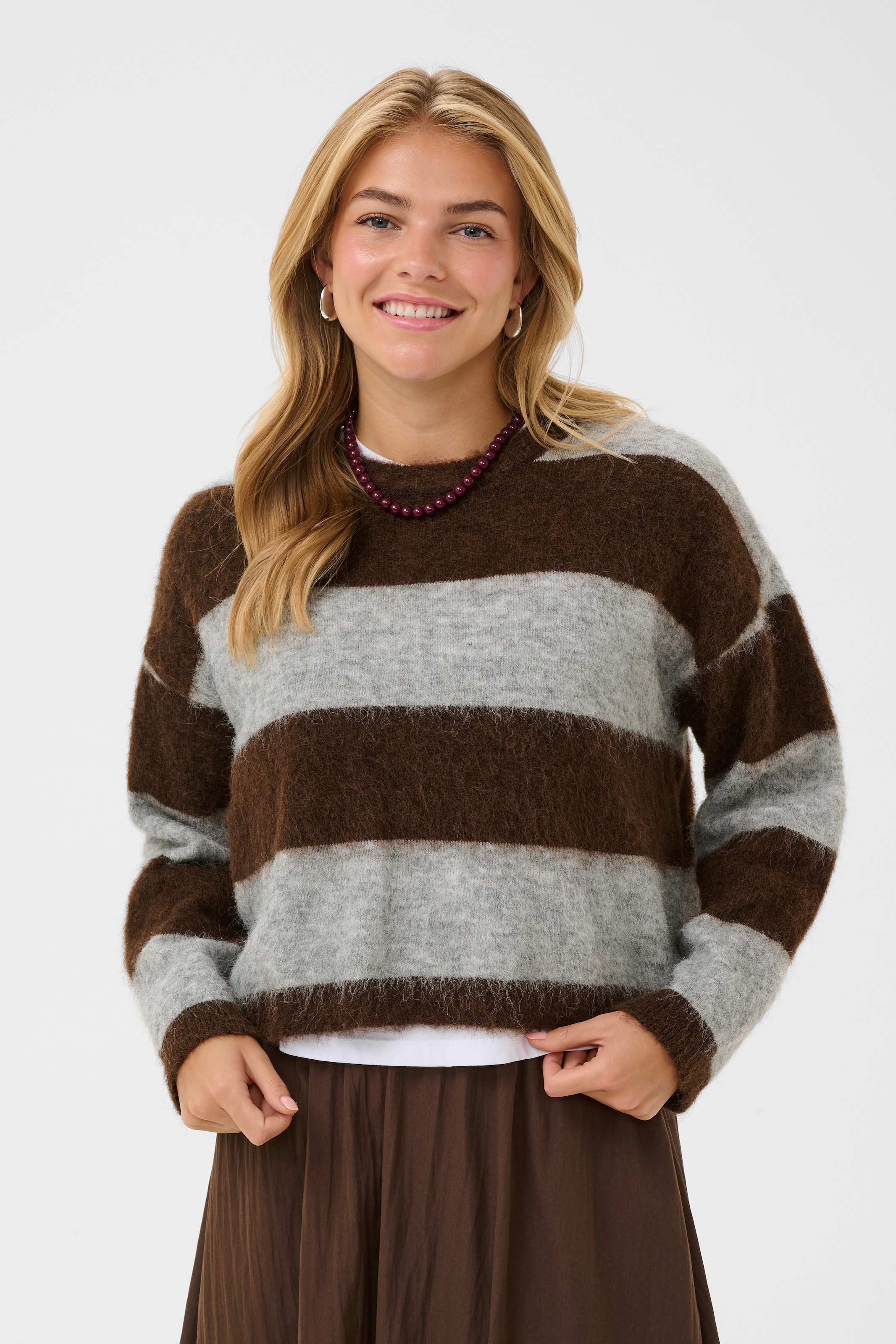 Saint Tropez Pull en tricot »TayzieSZ Pullover« mélange de matériaux, coupe oversize