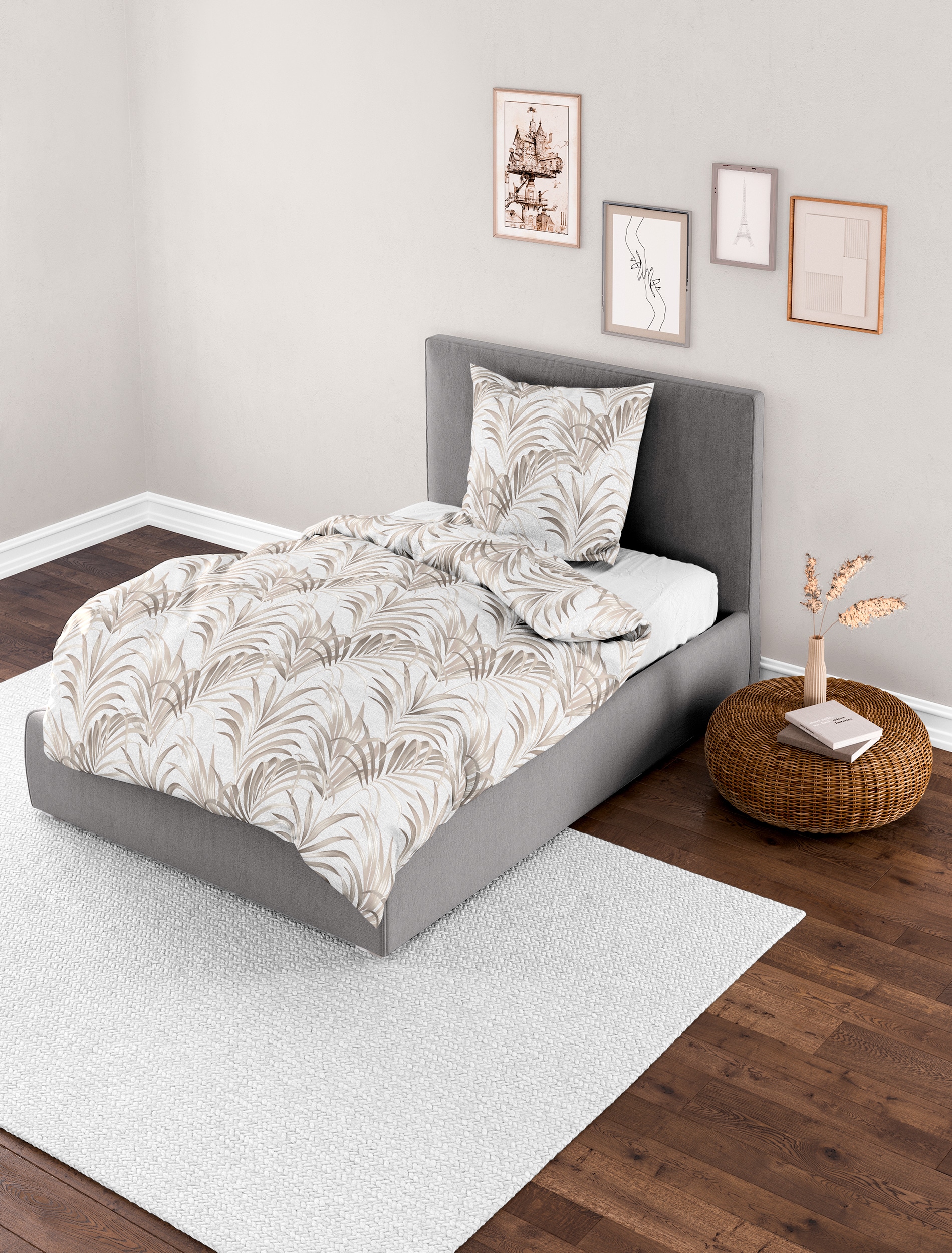 BIERBAUM Bettwäsche »4131« 2 Stk. tlg. Mako-Satin, 100 % Baumwolle, pflegeleicht