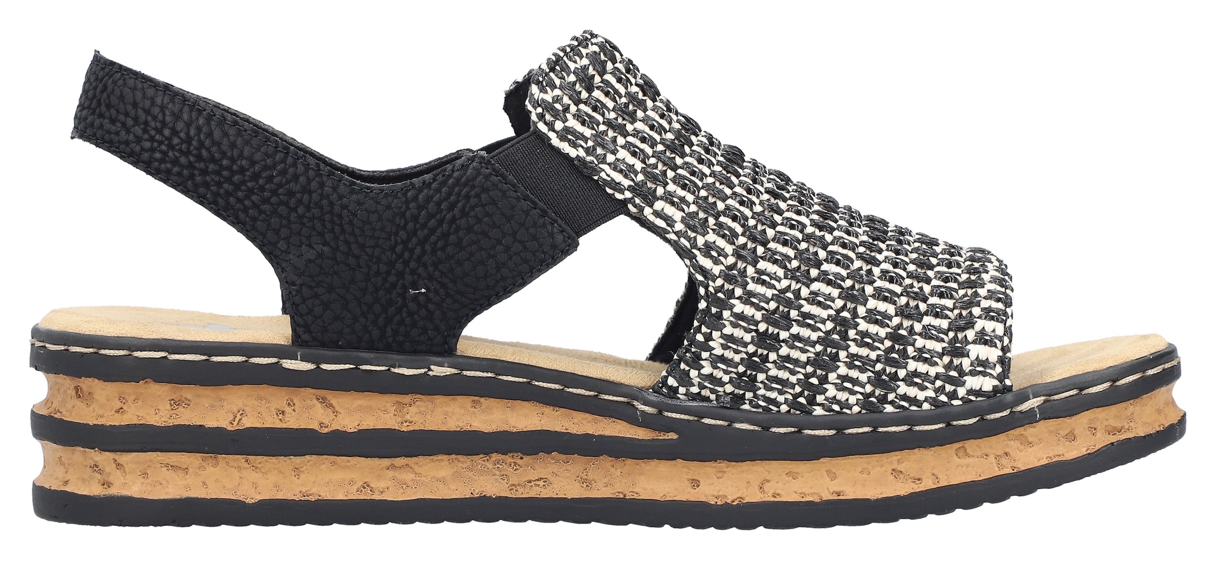 Rieker Keilsandalette  Sommerschuh, Strandschuh, Sandale in Flechtoptik