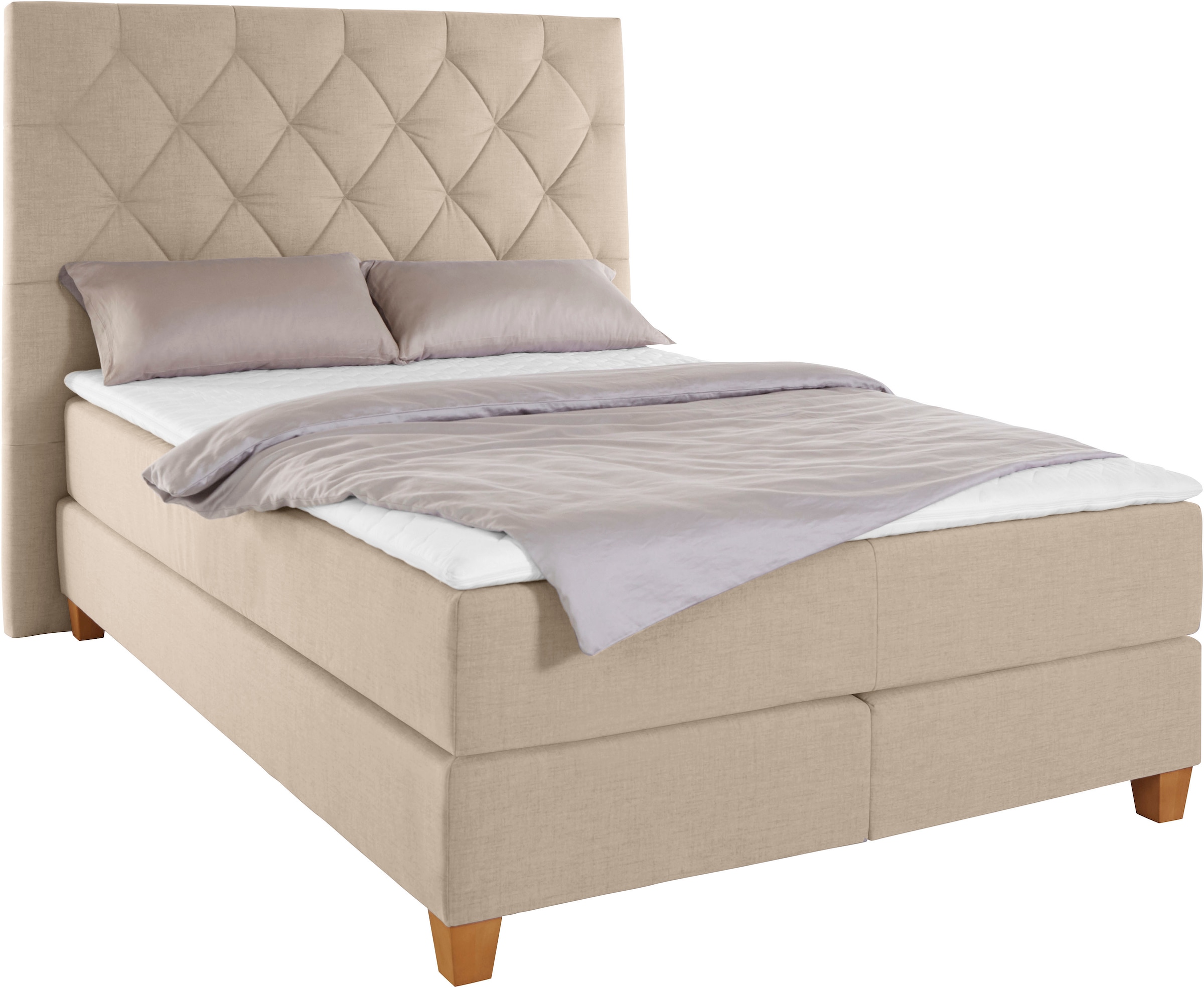 Home affaire Lit boxspring »Harmones hoch« en 3 largeurs, dureté aussi en mix avec chaque matelas en H2 et H3