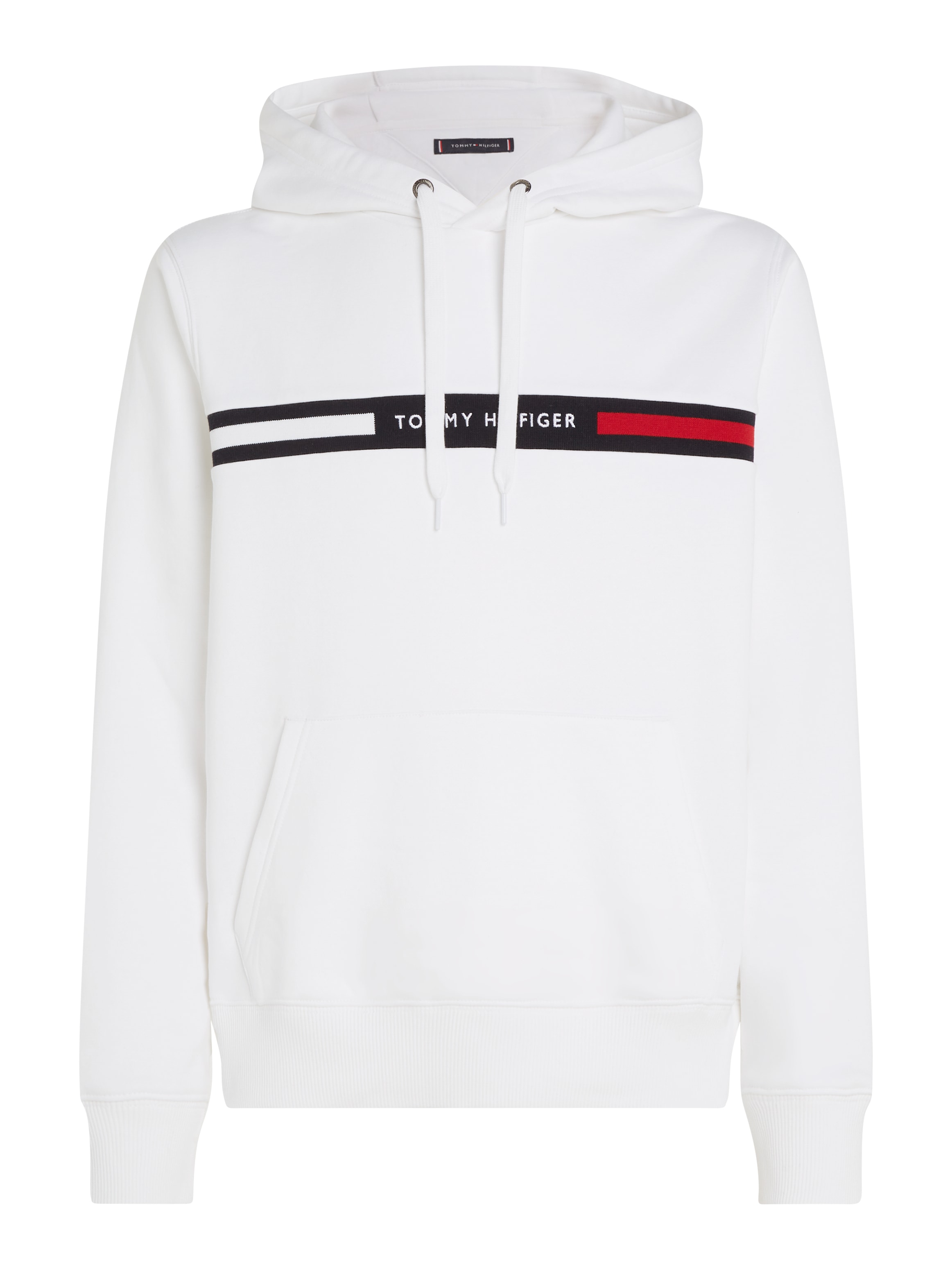 Tommy Hilfiger Sweat à capuche »HILFIGER CHEST INSERT HOODY mit Kapuze und Logoschriftzug«, unifarben, casual, regular fit, Baumwollmix, Kapuze
