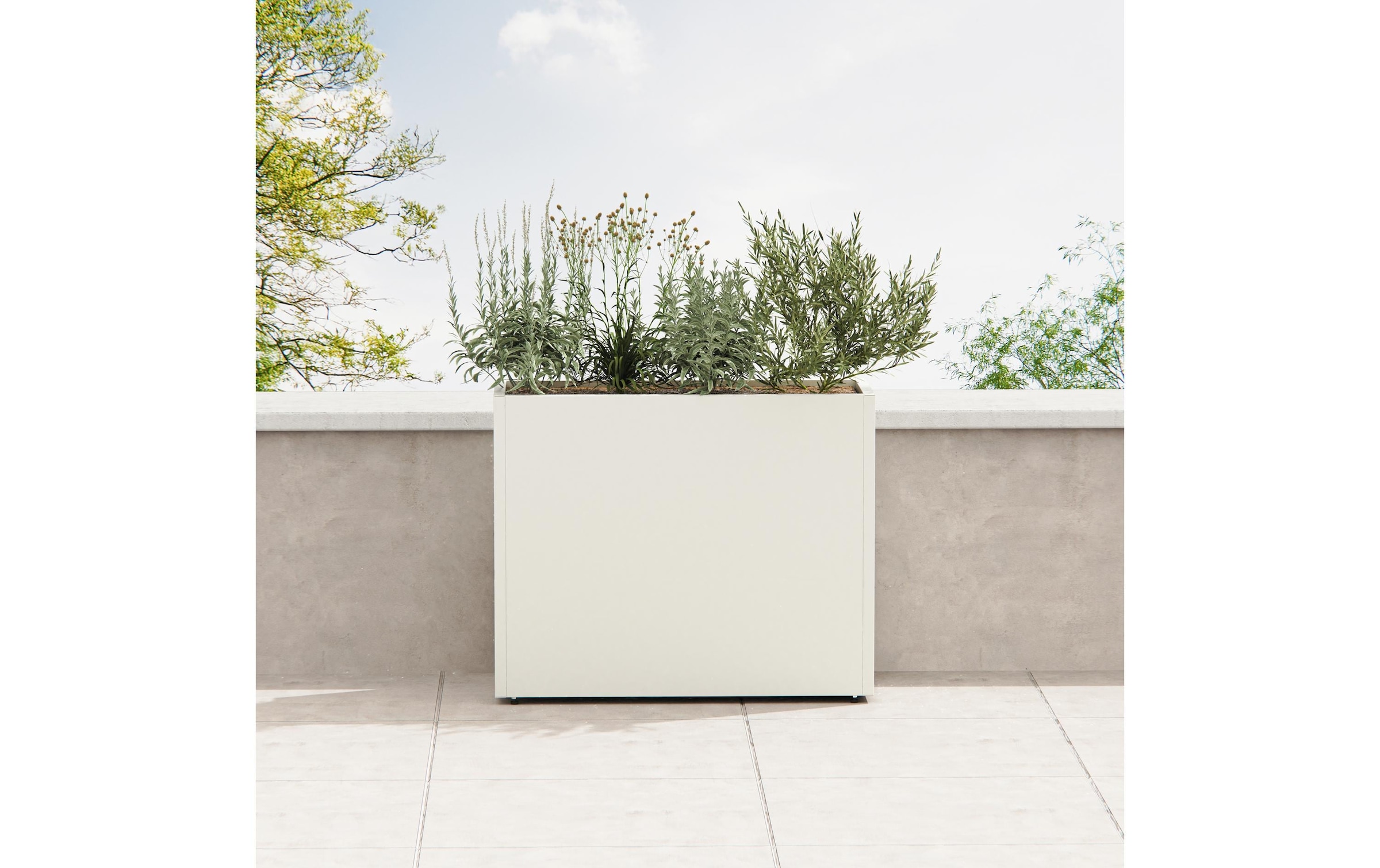 Herstera Garden Bac à plantes »Raumteiler 40 Moon White«