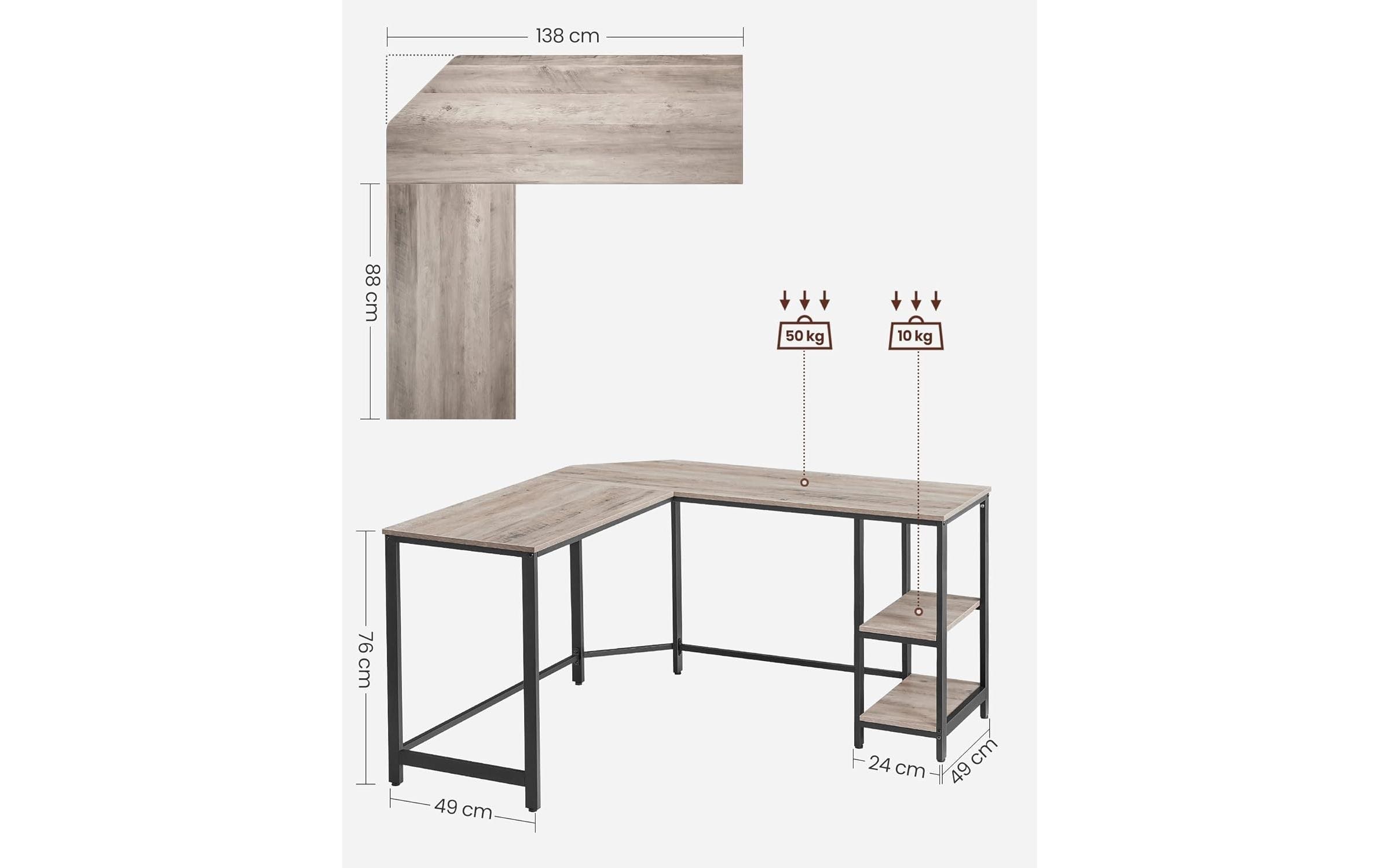 VASAGLE Schreibtisch »Greige 138 cm«