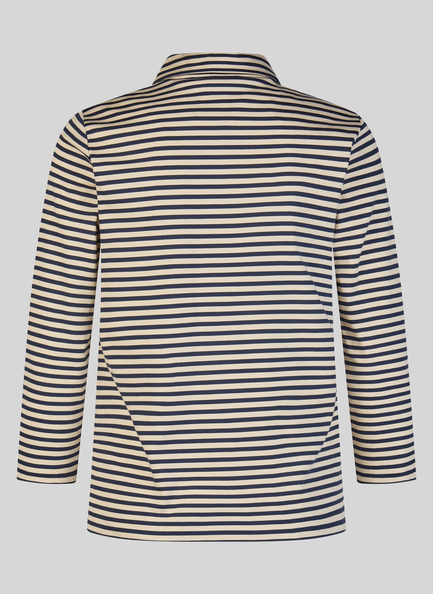 Rabe T-shirt à manches 3/4 im Streifen-Look und mit Hemdblusenkragen