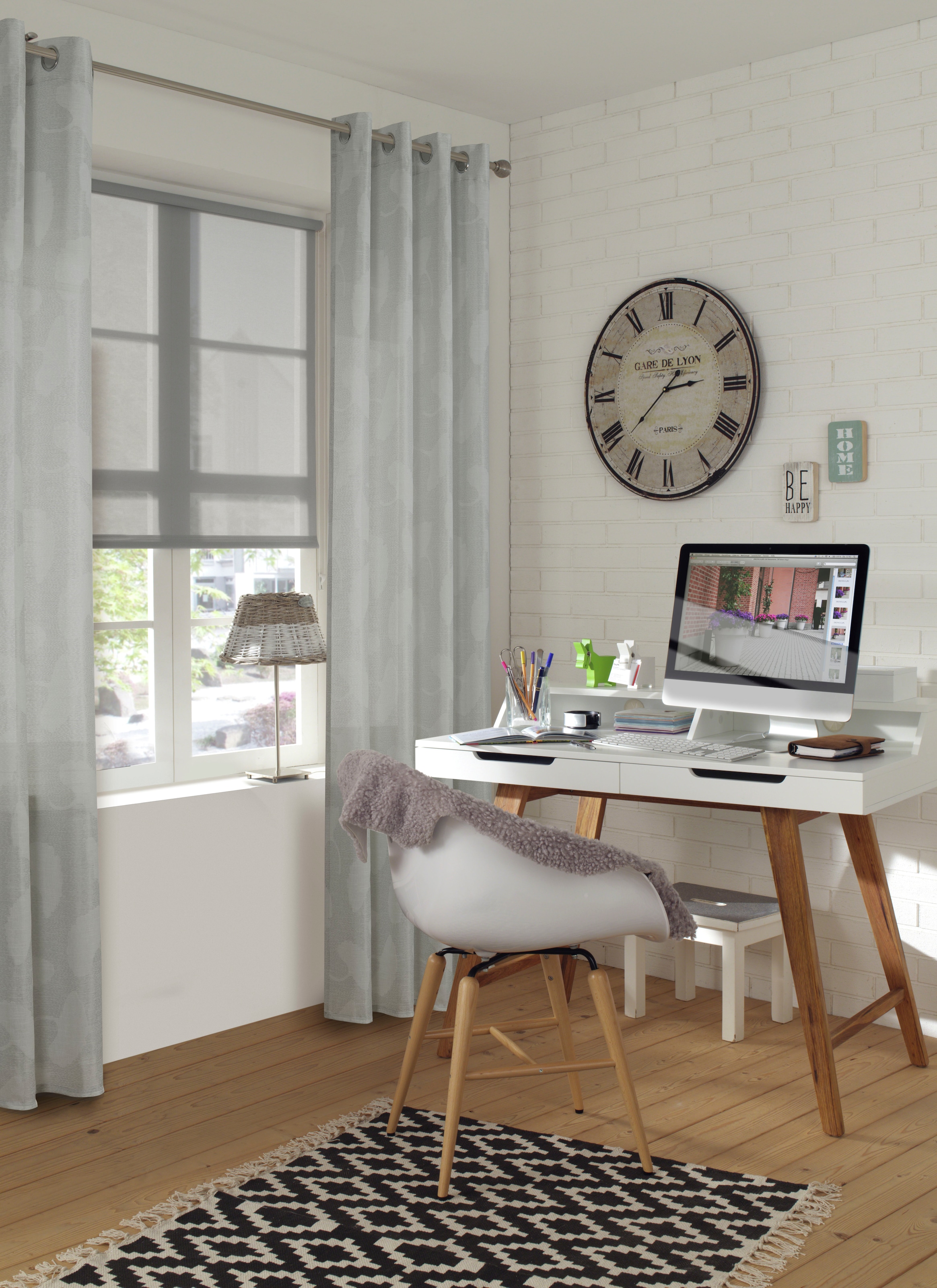 Sehlbach Rideau »Schal in Jacquard-Webart Gingko-Blatt« Oeillets 1 cuis tlg. mit Ösen