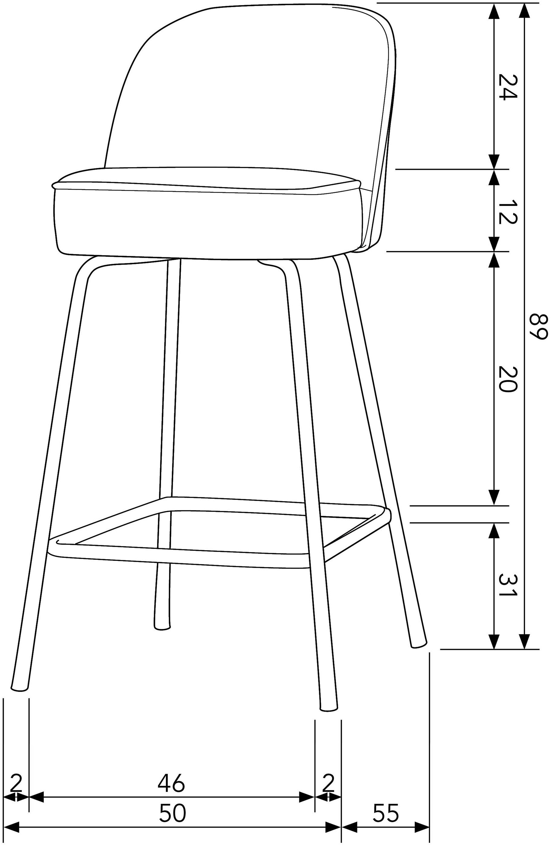 WOOOD Esszimmerstuhl »Vogue Bezug mit Fussstütze und Metallgestell, H 89 x B 50 x T 55 cm« () 1 Stk.Recycling-Lederfaser-Verbundstoff, Tragkraft 100 kg, pfleigleicht